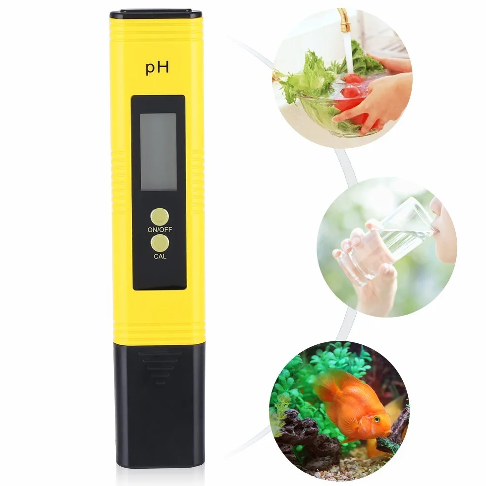 0.01 Rozdzielczość Cyfrowy miernik pH, przenośny automatyczny miernik pH LCD Tester jakości wody do wody pitnej do użytku domowego, akwarium, basenu, laboratorium.