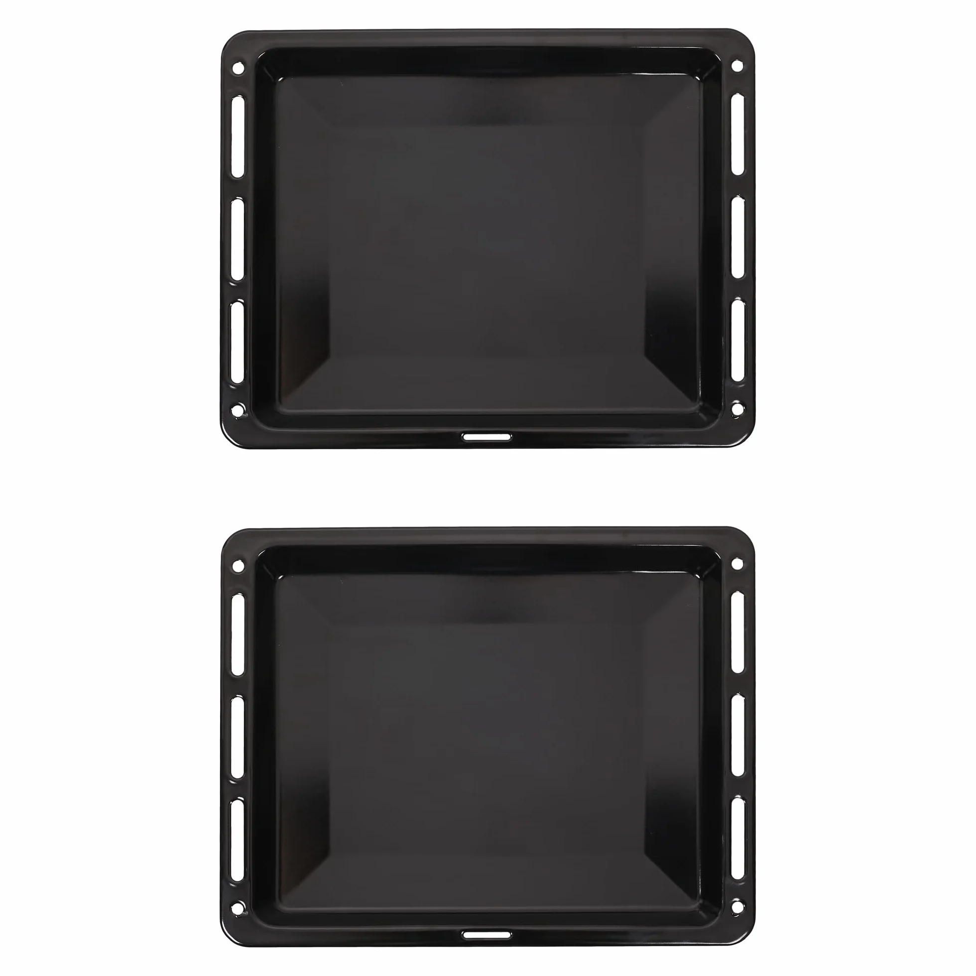 ICQN Zestaw blach do pieczenia, 460 x 370 x 30 mm, pasuje do Bosch Neff Constructa, 2 emaliowane patelnie do piekarnika, odporne na zarysowania i bez różu, 46 x 37 cm