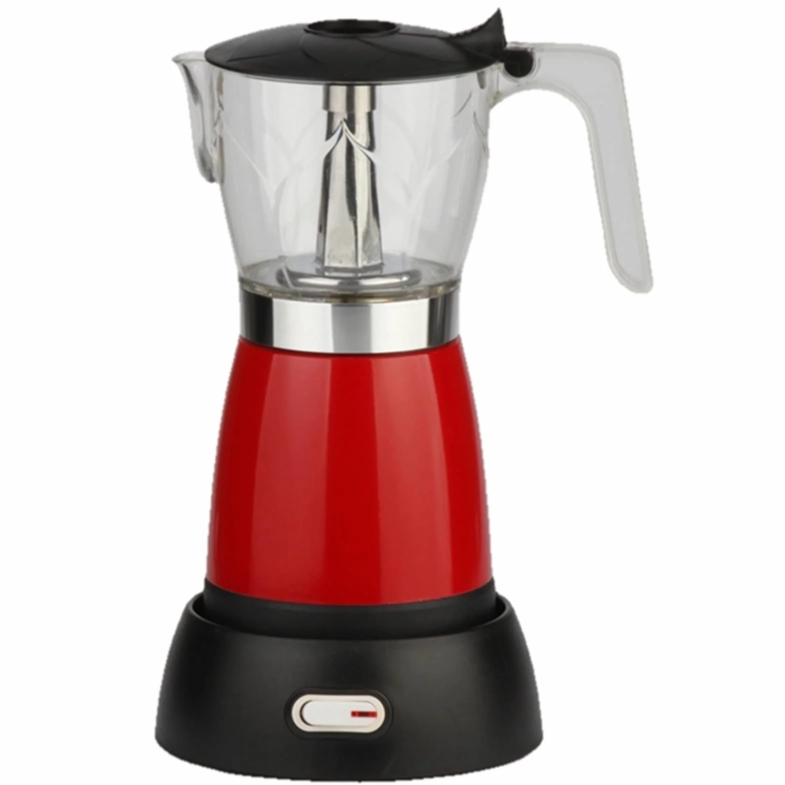 JINGYAN Dzbanek do kawy Elektryczny ekspres do kawy Mokka Ekspres Dzbanek Espresso, odpowiedni domowej kuchni i biura(Red)