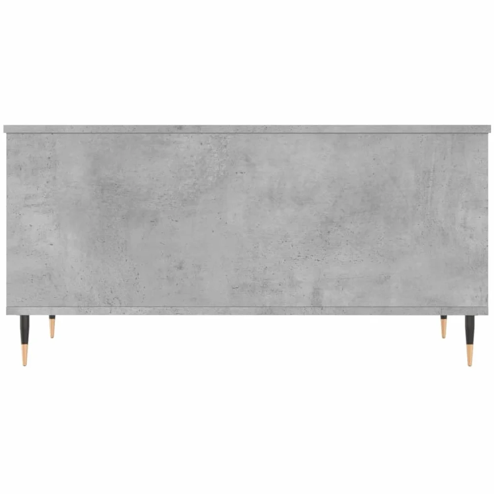 Générique Inżynieryjny stolik kawowy 90x44,5x45 cm Szary Beton | Podnoszona góra, ukryte przechowywanie, metalowe nóżki, łatwe do czyszczenia