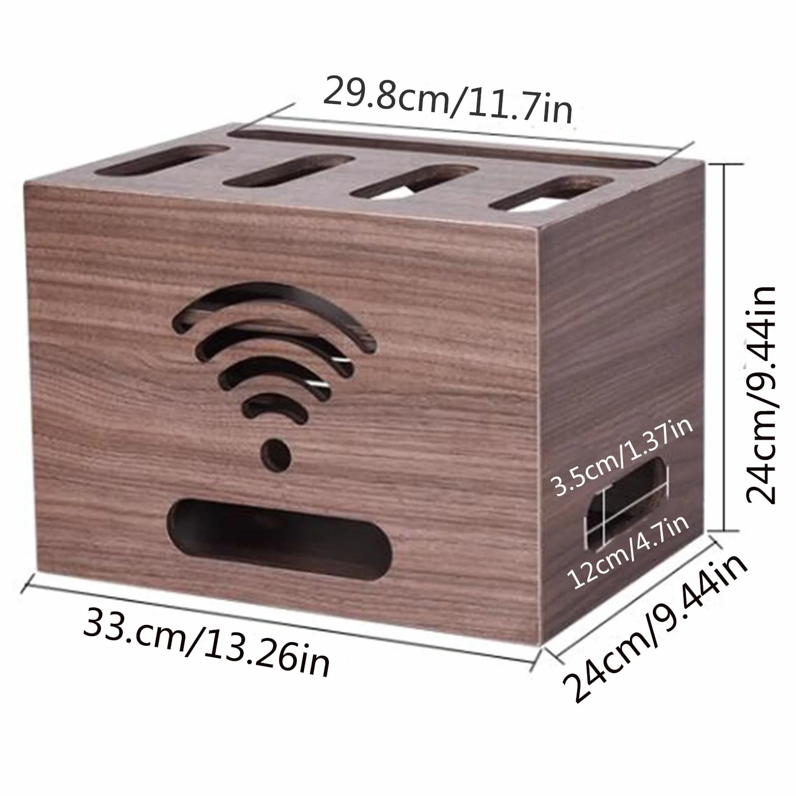 Drewniana półka na routera, półka na router bezprzewodowy, pudełko do przechowywania kabli routera, wielowarstwowy stojak do przechowywania, półki organizery biurkowe, listwa zasilająca i