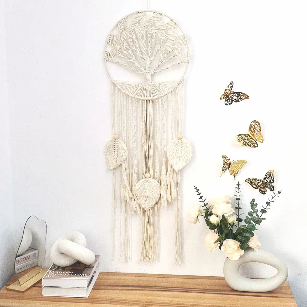 Drzewo życia łapacz snów, makrama, wiszący, boho, łapacz snów, do dekoracji ślubnych w stylu vintage, do domu
