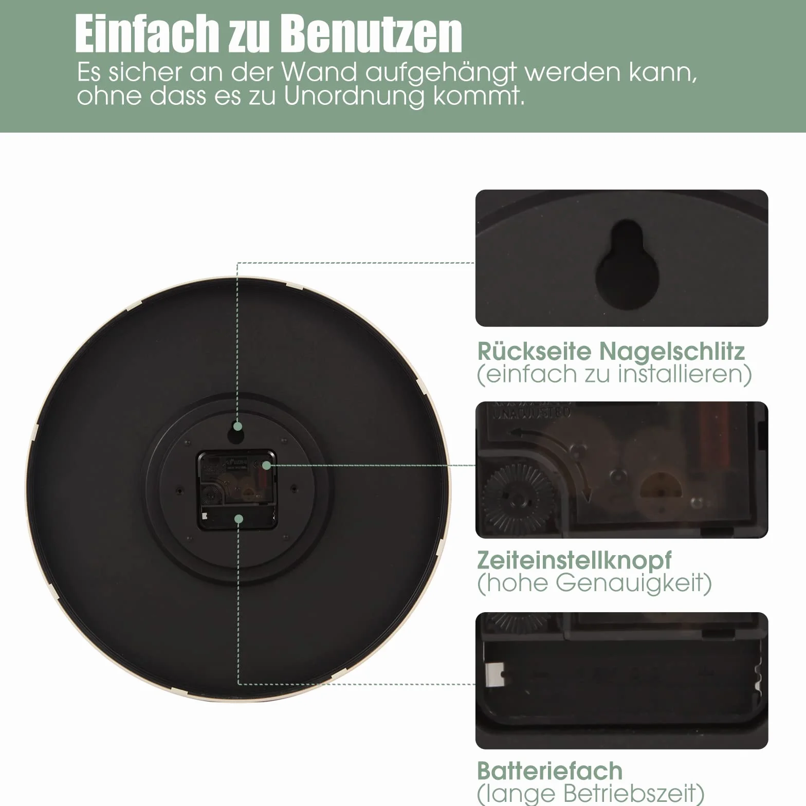 LEEPAT Zegar ścienny 30 cm, bez tykania, nowoczesny, kwarcowy, bezgłośny, zegar ścienny z cyframi arabskimi, zegar dla dzieci, do dekoracji salonu, kuchni, biura, restauracji (różowe złoto)