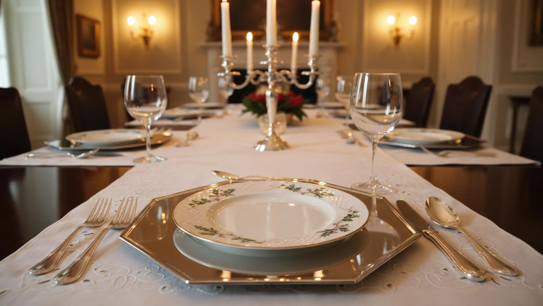 Talerz 30 cm ośmiokątny srebrny platerowany posrebrzany w jakości premium
