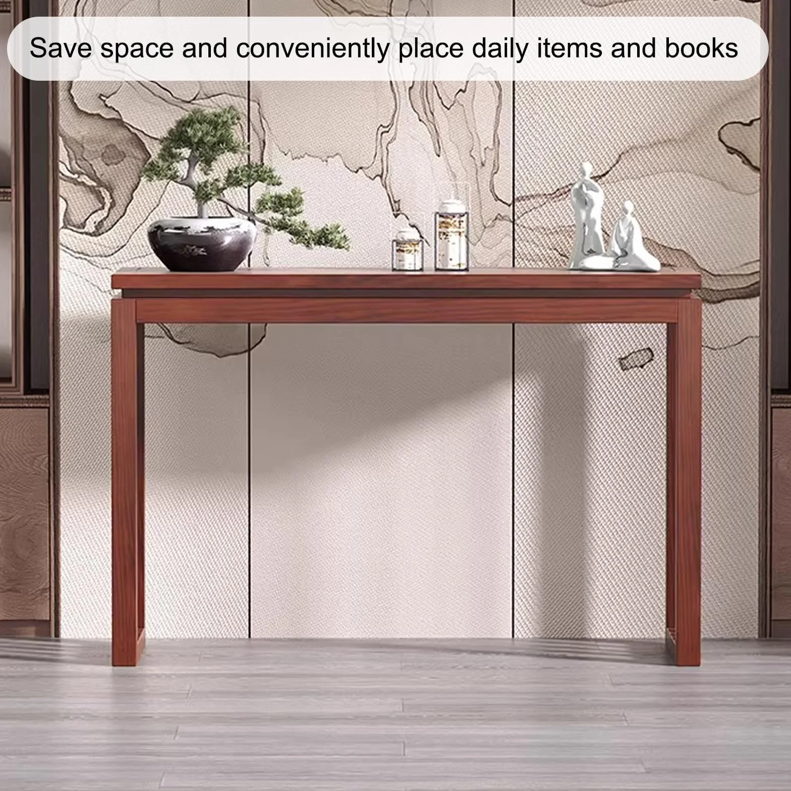 Stół konsolowy retro z litego drewna - wąski stół do przedpokoju i salonu - dekoracyjne meble do przedpokoju - solidny design 120 cm dla stylowej dekoracji domu