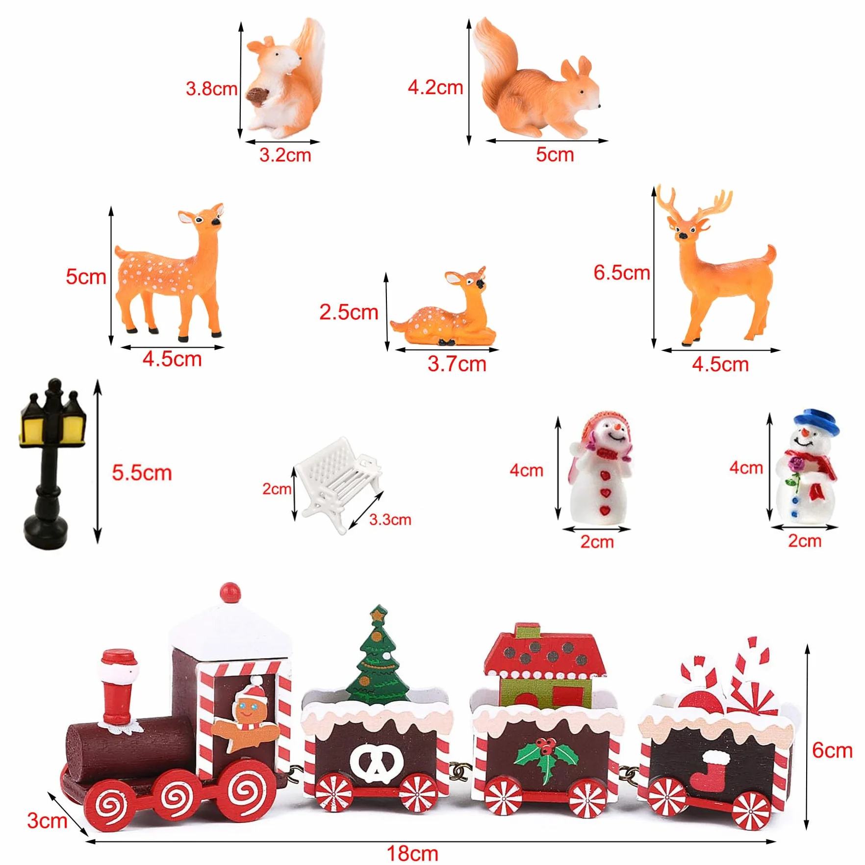 17 sztuk mini figurek bożonarodzeniowych