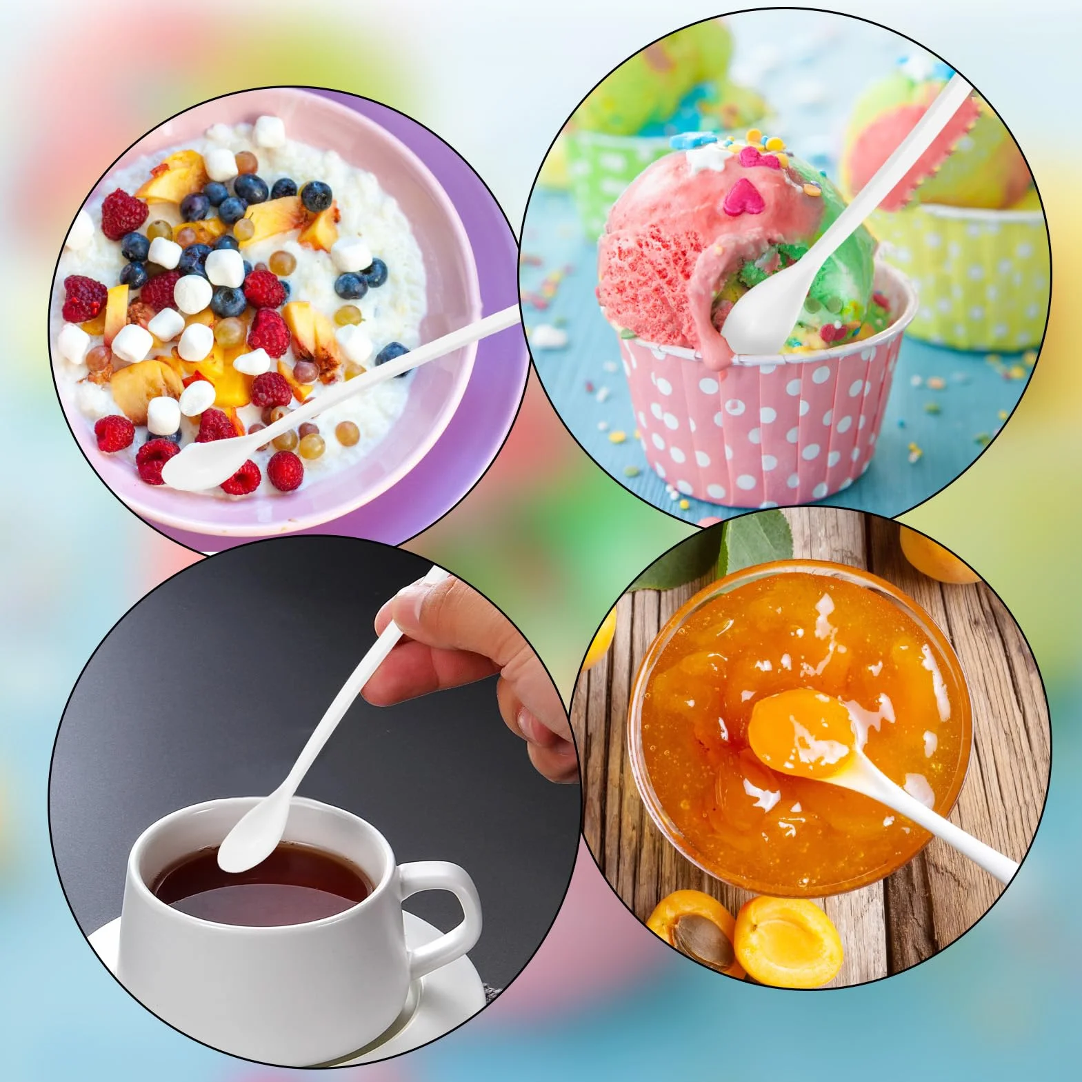 Łyżki do jajek z tworzywa sztucznego 11 cm plastikowe łyżki śniadaniowe długie
