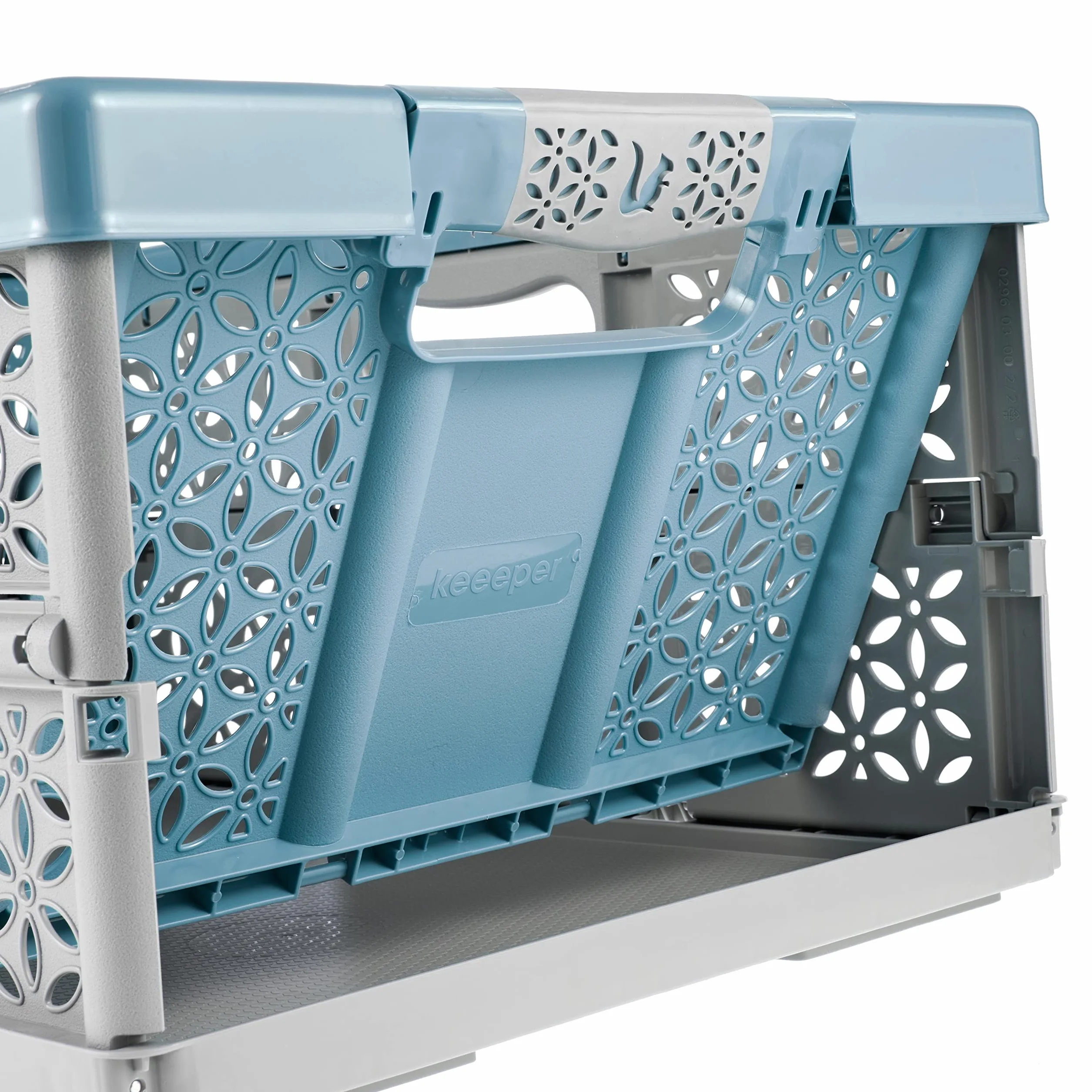 Keepper Stabilny składany kosz z miękkimi uchwytami 48x34,5x23,5 cm 32 l Lea Nordic Blue