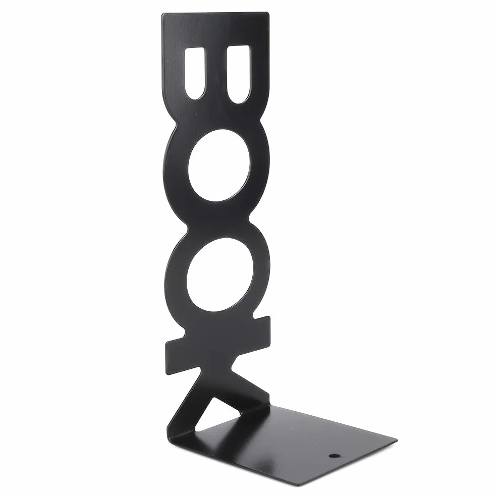 Końcówka książki w kształcie postaci, antypoślizgowa pianka podkładka design Bookend, 208 mm Keep Schludny dla filmów DVD czasopisma (208 mm nowa czarna para)