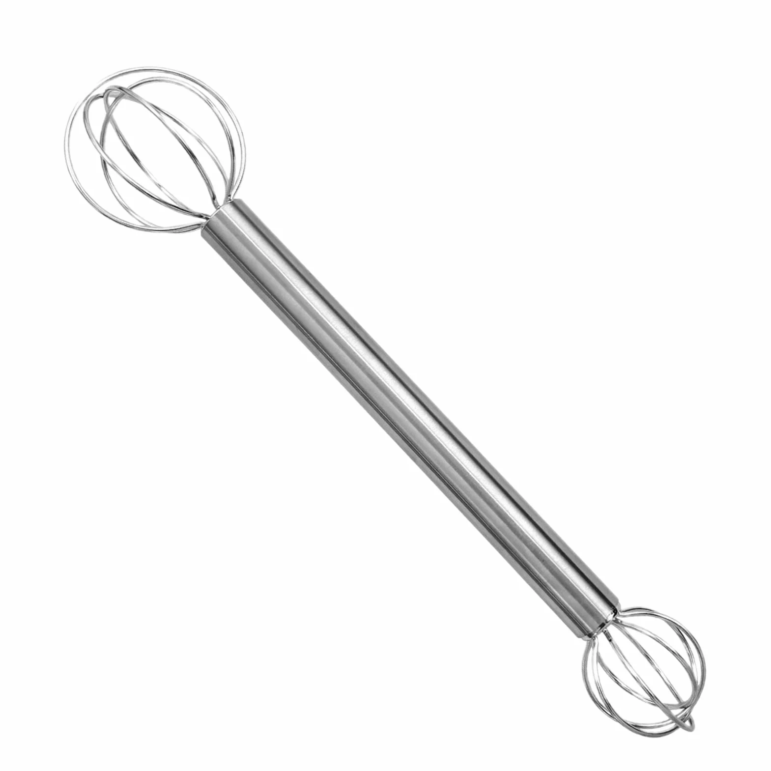 Stal Nierdzewna Trzepaczka | Podwójna Główka Ze Stali Nierdzewnej Miso Muddler | Ergonomiczne Narzędzie Do Mieszania Klasa Spożywcza Do Pieczenia Sosów Sałatek Ciasta Zupy Jaj I Koktajli