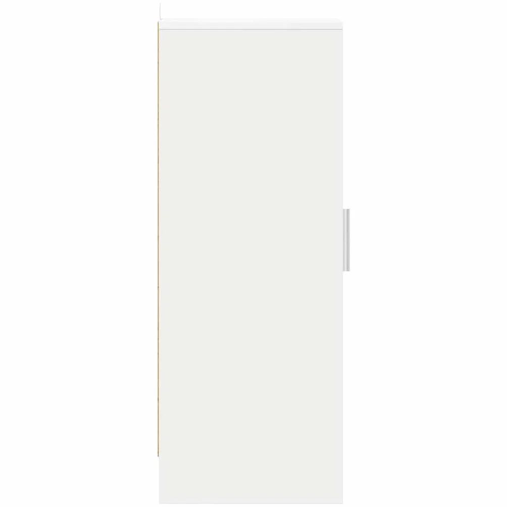 Hothingwell Biała szafka na buty 32x35x92 cm płyta wiórowa, organizer na buty z 6 półkami, odwracalne drzwi po lewej lub prawej stronie, wygodne przechowywanie chroniące przed kurzem,