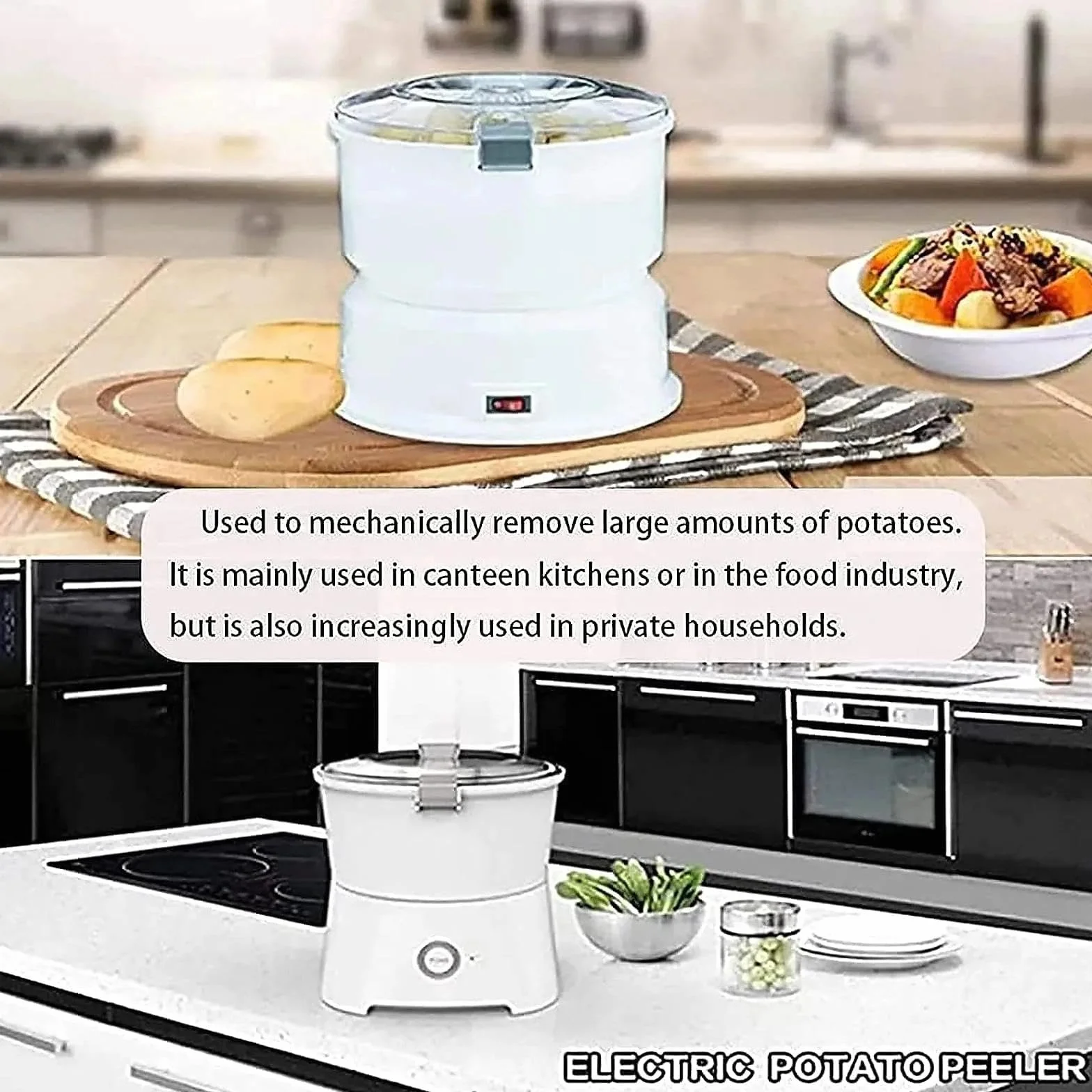 Automatyczna obieraczka do warzyw – elektryczna obieraczka do ziemniaków i owoców, stal nierdzewna 85 W o pojemności 1 kg do domowego obierania ziemniaków i warzyw