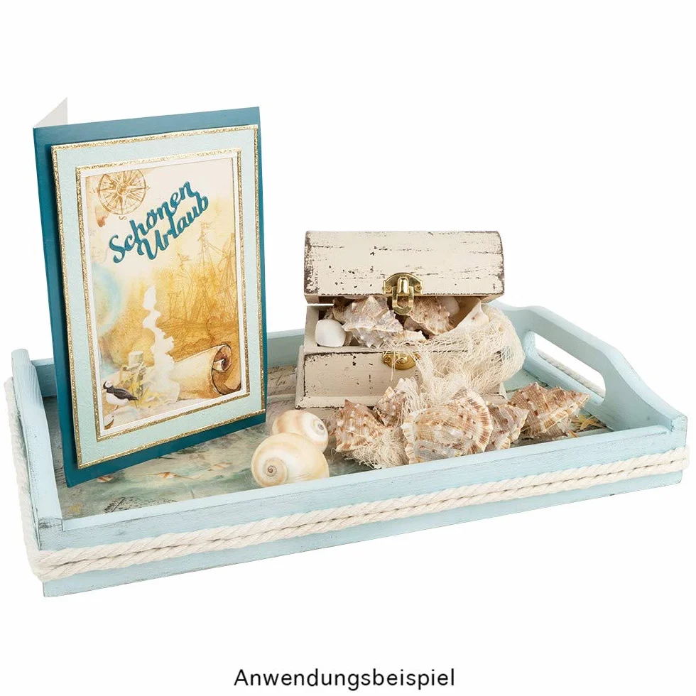 Ideen mit Herz Holztablett | unbehandelt | 30 cm x 19.5 cm x 5 cm