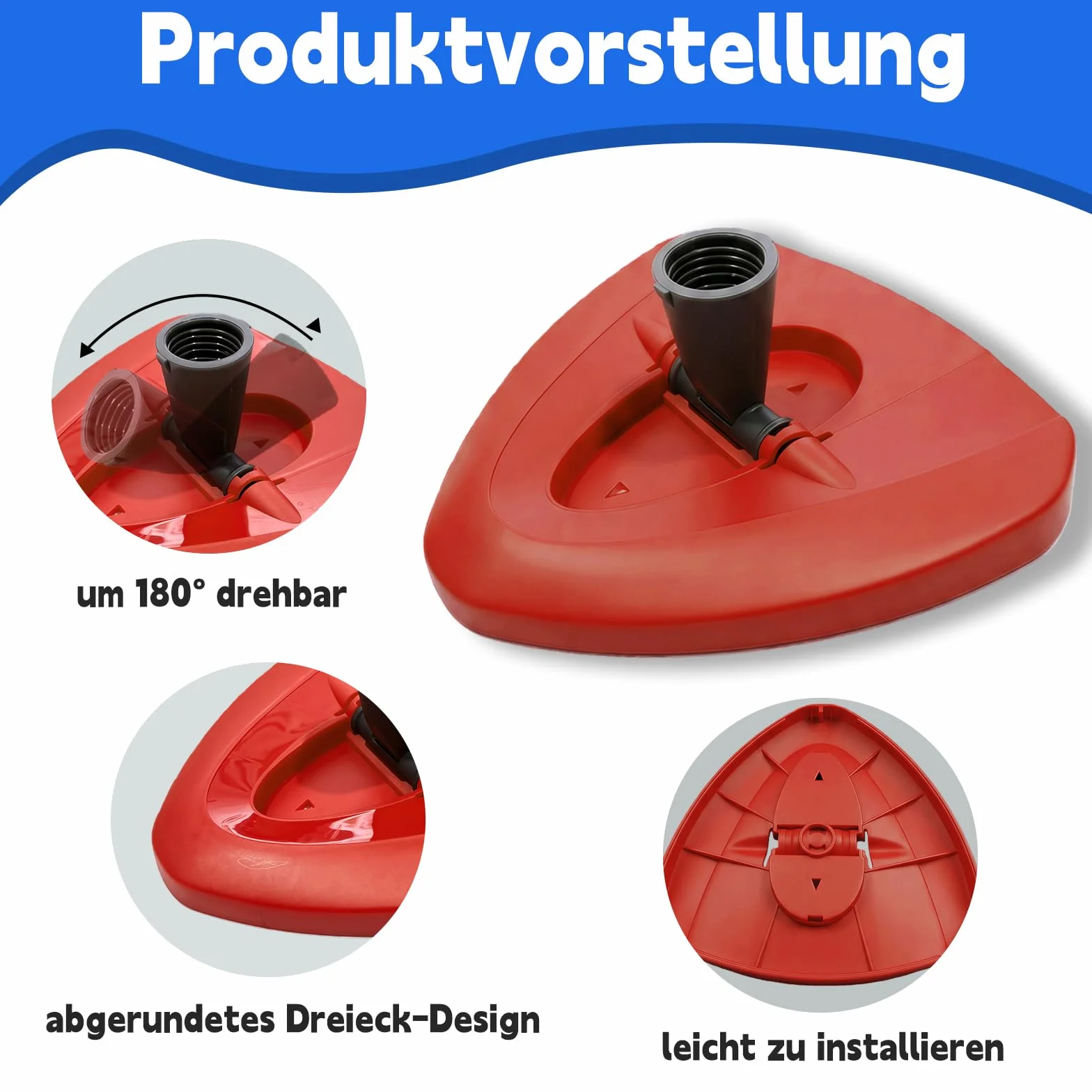 EasyWring Wymienna Podstawa Plastikowa do Mopa Obrotowego Trójkątnego z Mikrofibry