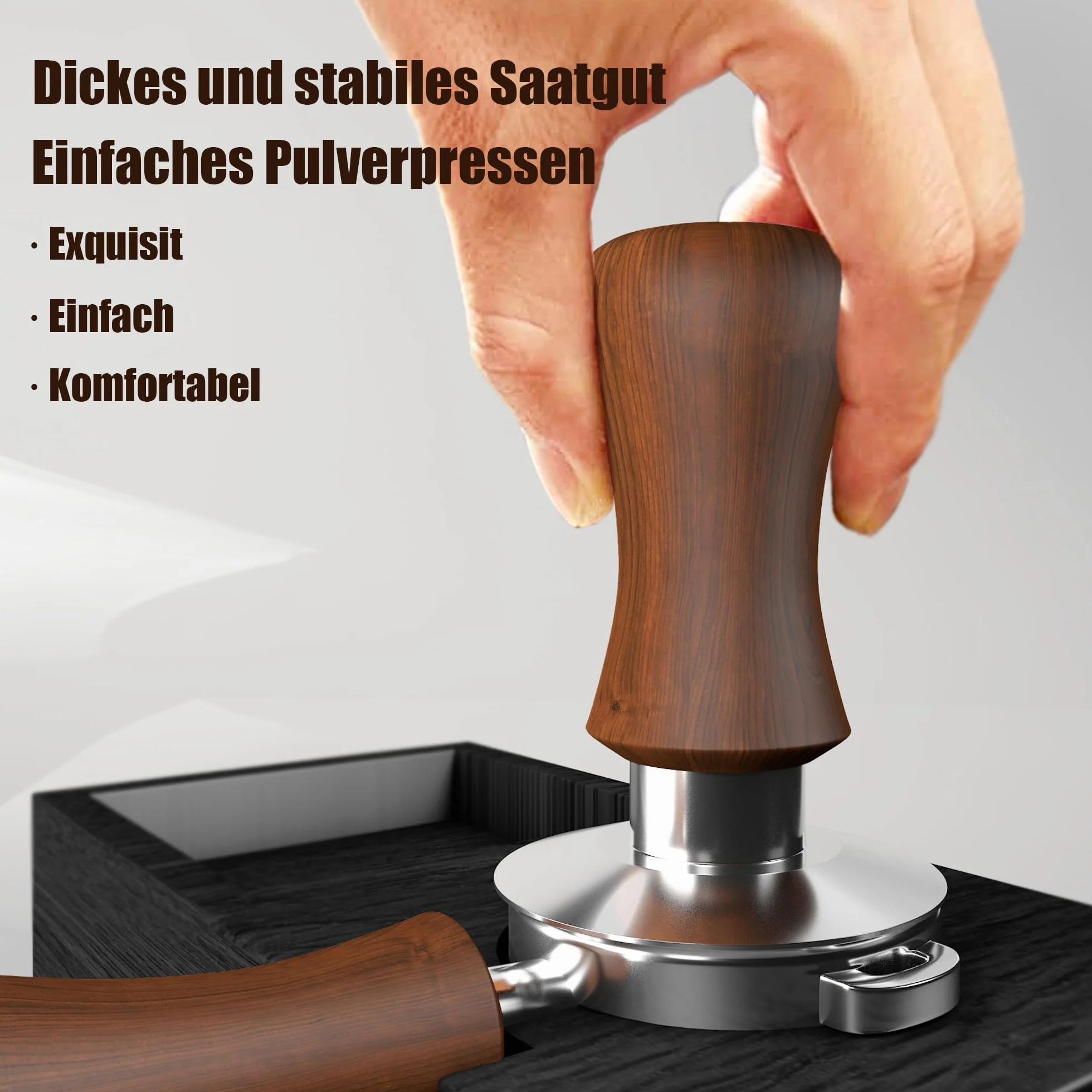KYONANO Tamper 53,3mm, tamper do kawy i espresso, stylowy tamping force tamper, skalibrowany pod kątem 30 funtów nacisku, ze stali szlachetnej 304, akcesoria do maszyn do espresso ciśnieniowych