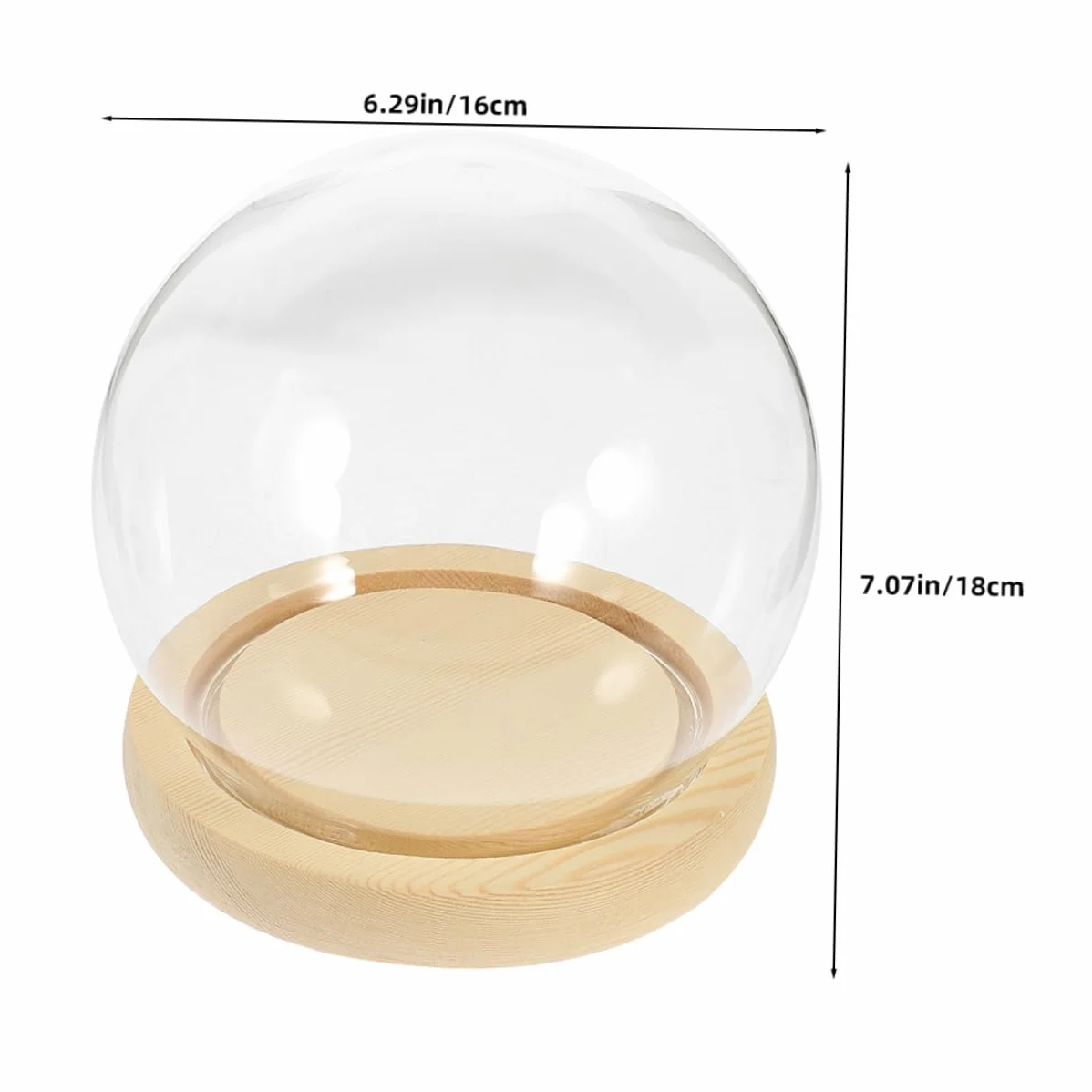 Eternal Flower Glass Dome Cloche with Wooden Base Preserved Flower Cover Crystal Display Case for Wedding Christmas Valentines And Easy to Clean Decorative Showcase