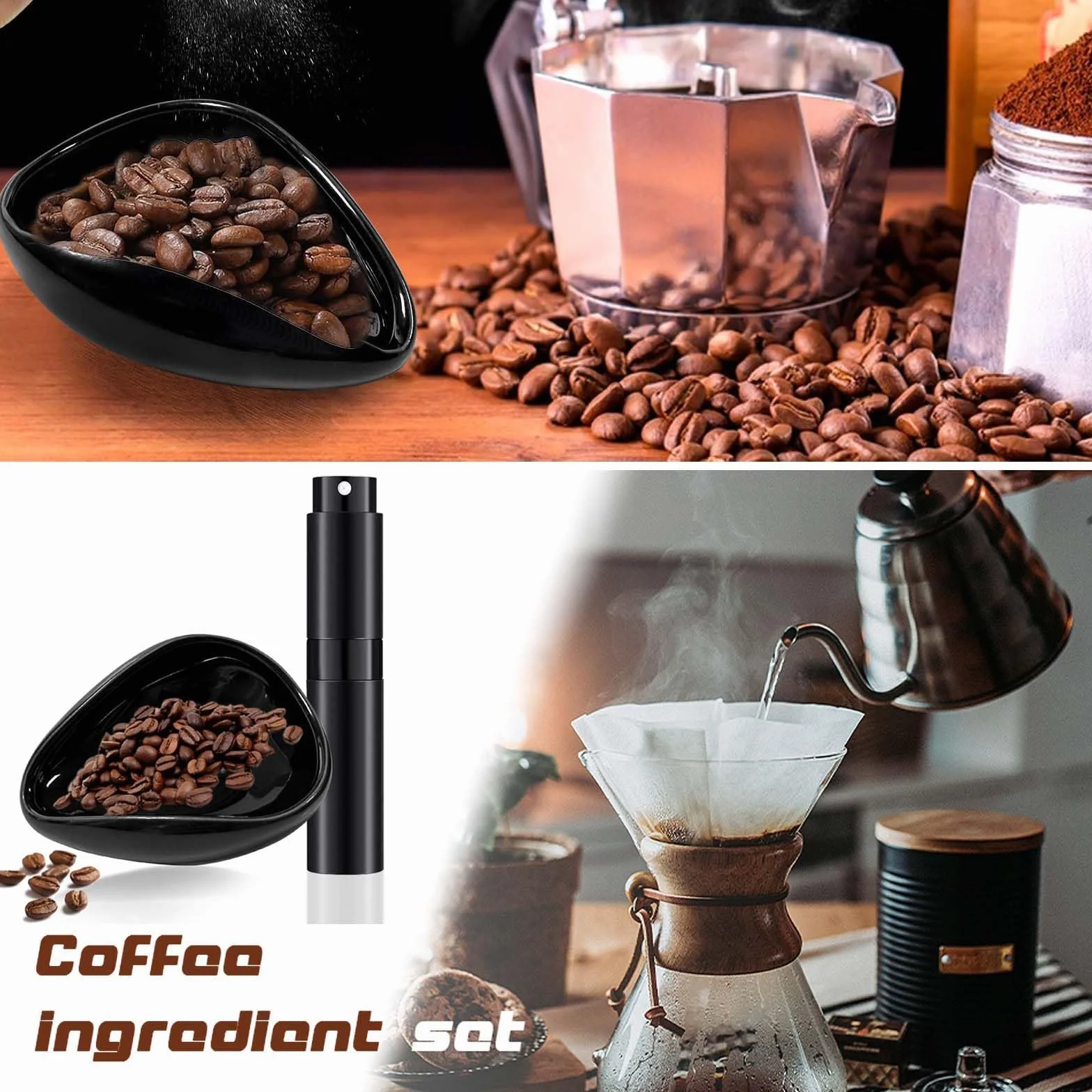 Kubek z miarką do ziaren kawy pojemnik na ziarna kawy z rozpylaczem, ceramiczne tacki z miarką, idealne akcesoria do kawy, narzędzia barista, do kawy lub herbaty, prezenty