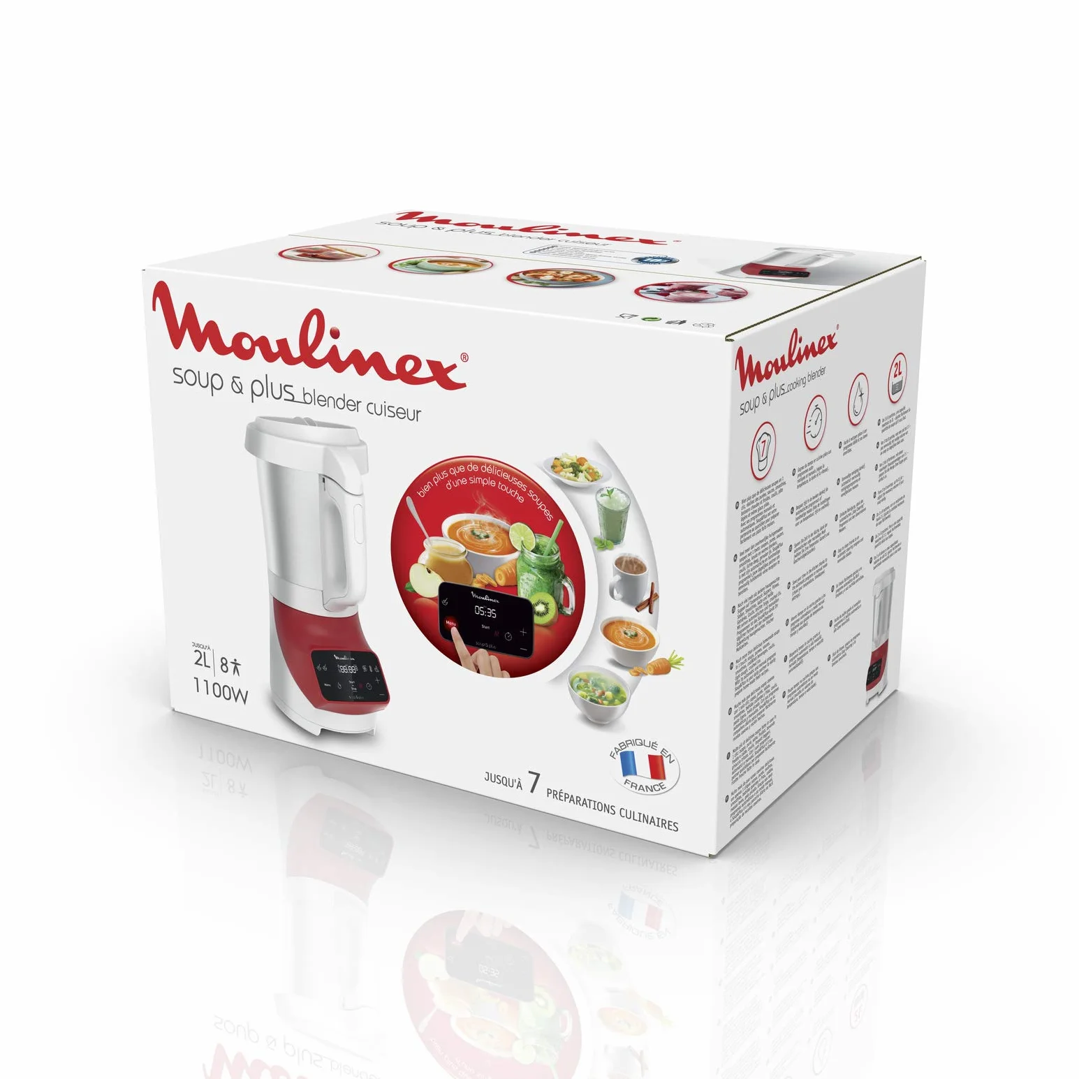 Moulinex Soup&Plus mikser stojący, pojemność 2 l, automatyczne programy i czyszczenie, tryb ręczny, intuicyjny interfejs, idealna mieszanka, wyprodukowano we Francji LM924500