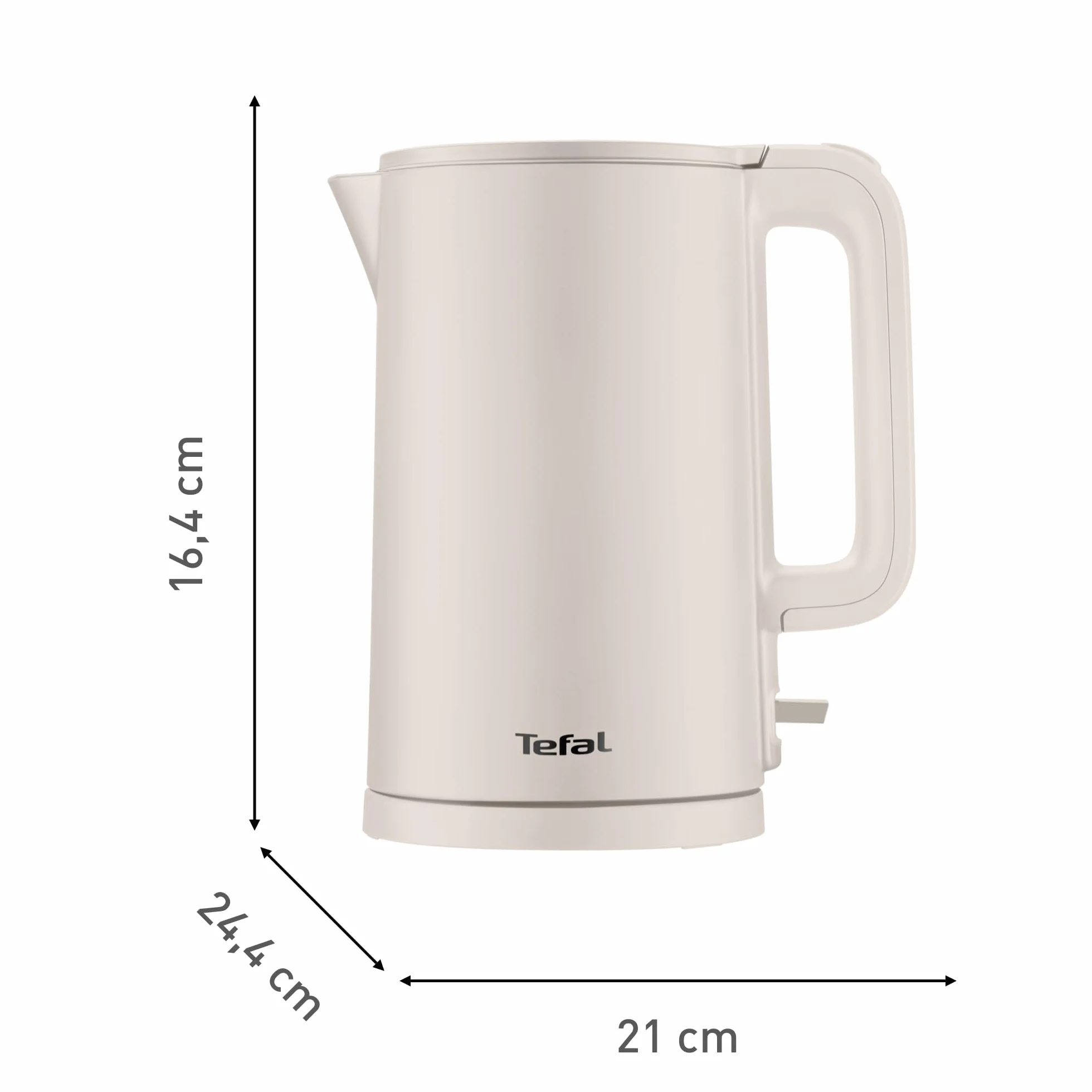 Tefal KO140BE0 Thermo Protect Czajnik elektryczny, minimalistyczny design, bezpieczna obudowa, 1500 W, jasnoszary, stal nierdzewna