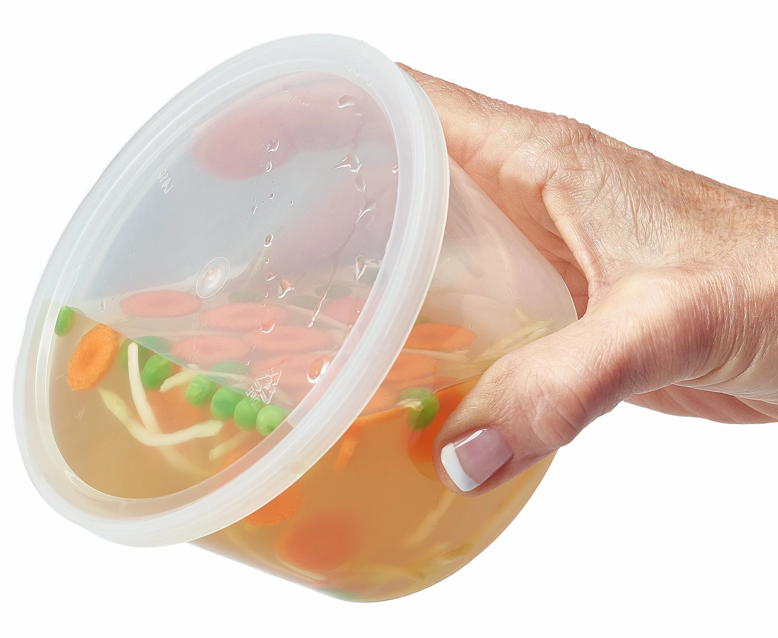 DuraHome Pojemniki do przechowywania żywności z pokrywkami 230 ml, 470 ml, 900 ml, zestaw combo, 70 zestawów bez BPA, szczelny, okrągły, przezroczysty pojemnik na wynos, do gotowania w kuchence