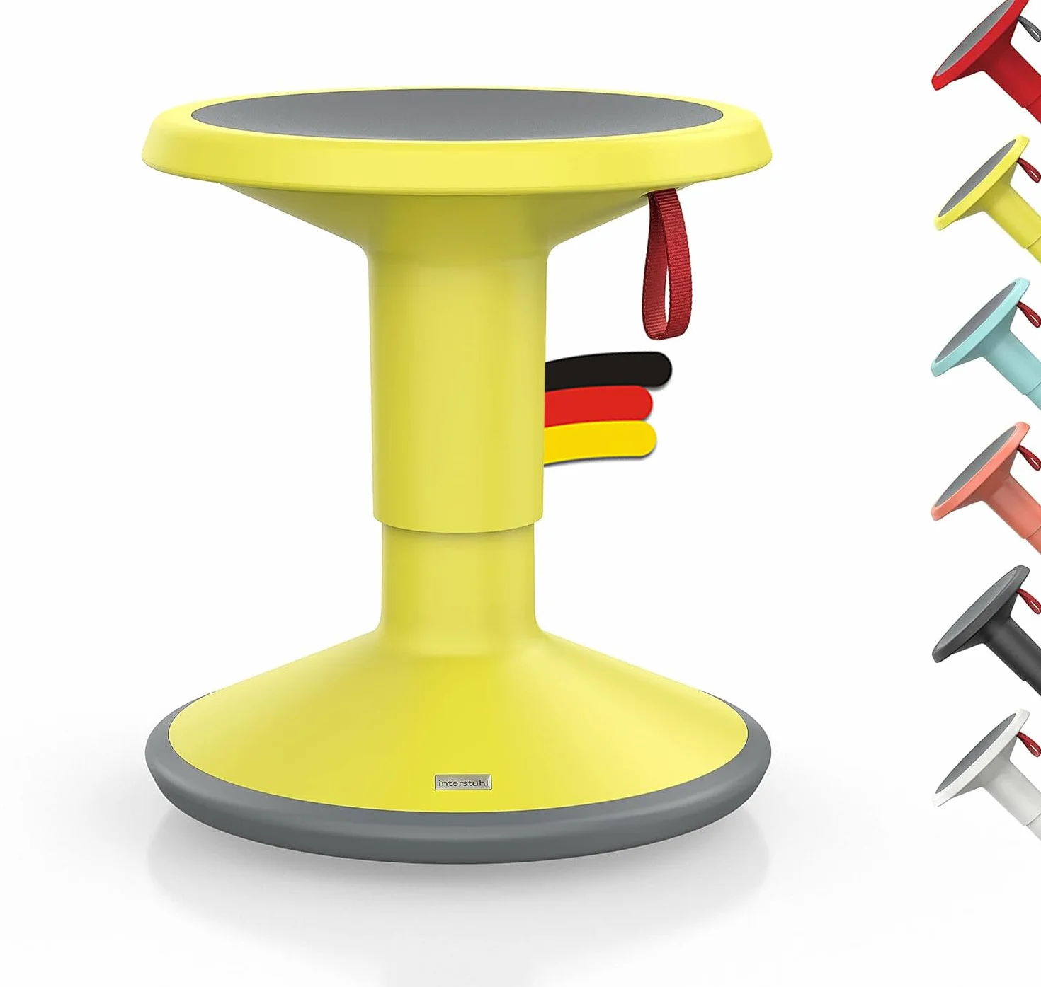 Interstuhl UPis1 - Ergonomiczny stołek z efektem przechylania - dla prostych pleców, wyprodukowany w Niemczech z 10-letnią gwarancją