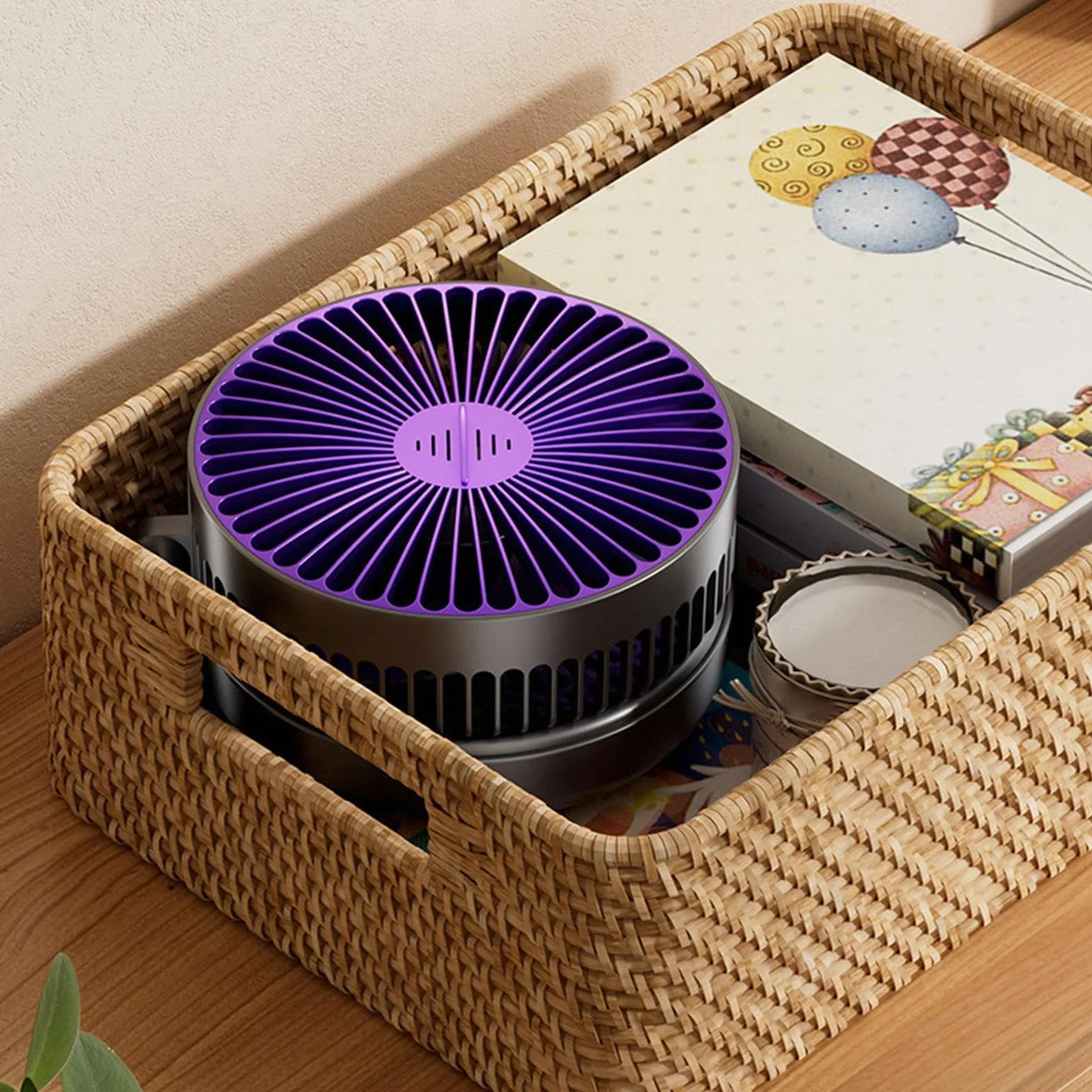 Rechargeable Quiet Small Cooling Fan, Foldable 5-Speed, Portable Air Circulator for Bathroom Camping Outdoor