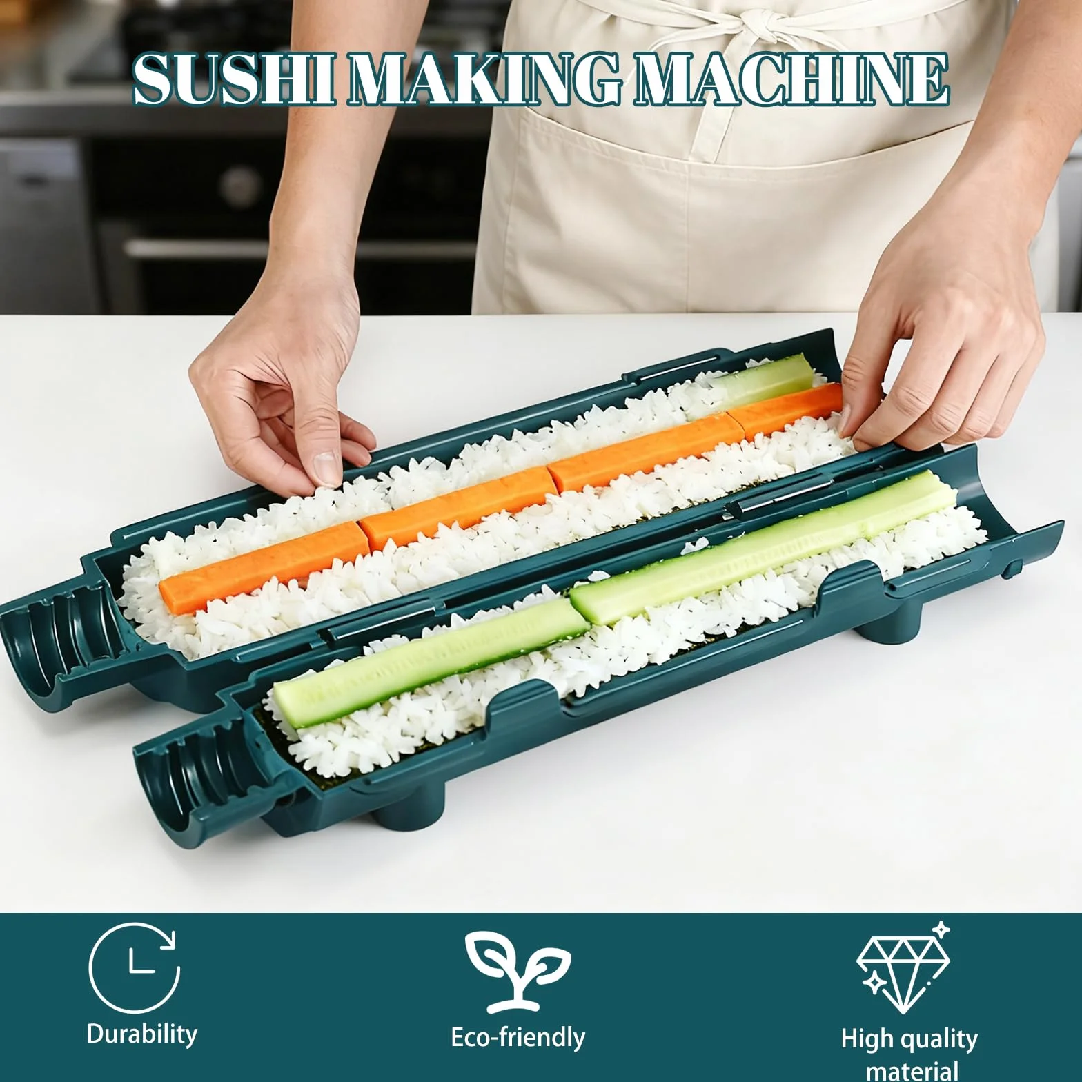 4-częściowy zestaw foremek do sushi, forma do kulek ryżowych, wielofunkcyjna maszyna do sushi, nadaje się do samodzielnego wykonania bazooka, zestaw dla początkujących
