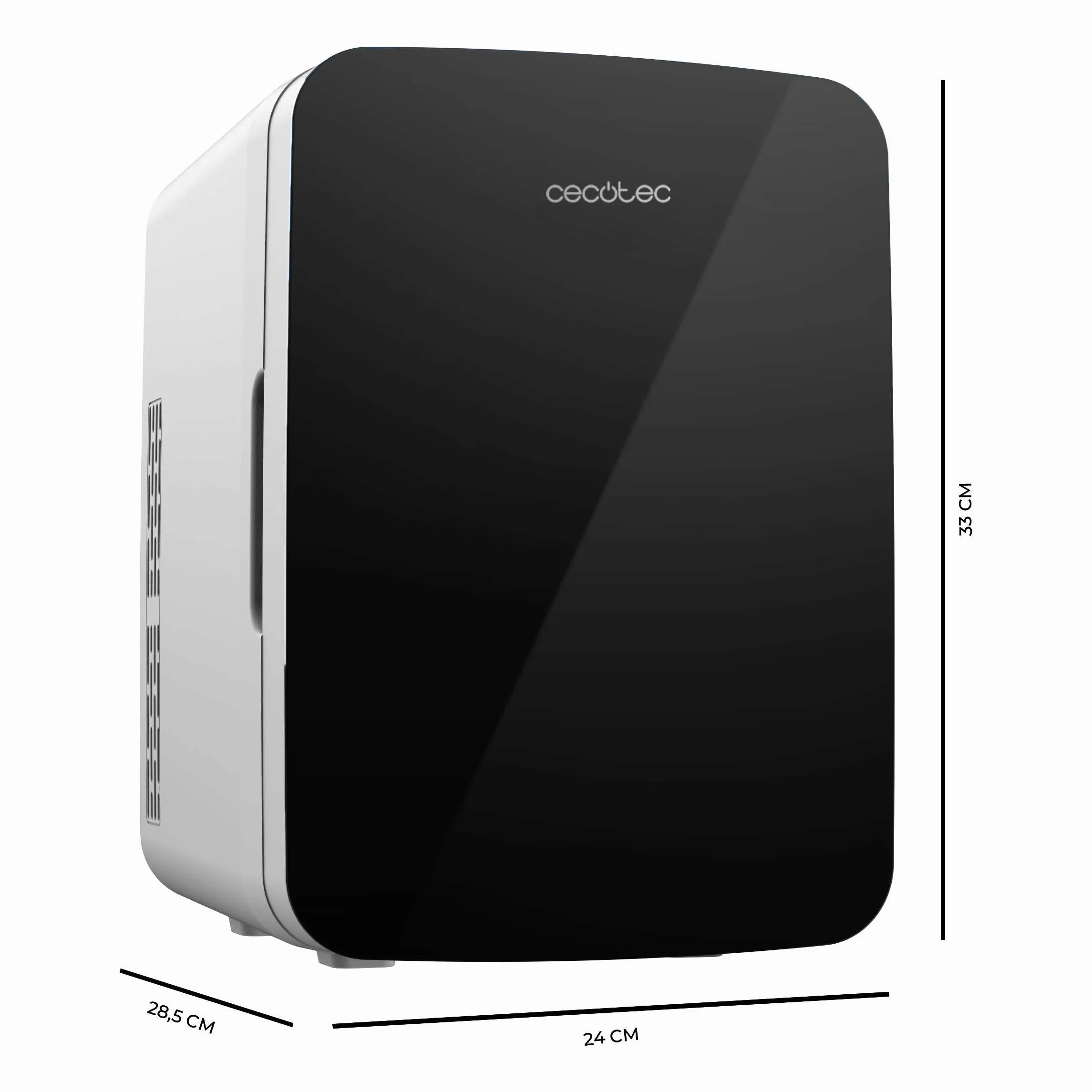 Cecotec Mini lodówka o pojemności 10 l, Bolero MiniCooling Ba Black, 12 V-220 V, kompatybilna z samochodami i kamperami, od 7 do 65°C, funkcja chłodzenia i ogrzewania, łatwa do przenoszenia