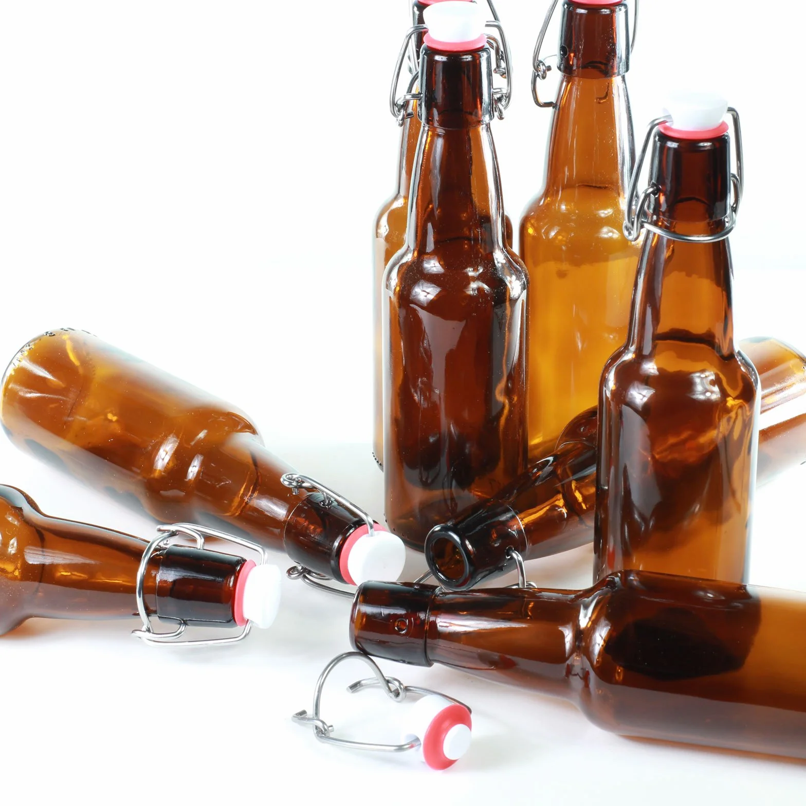 CultusWares Swing Top Butelki - Brązowe Szklane Butelki Korek do Piwa X12 (330 ml)