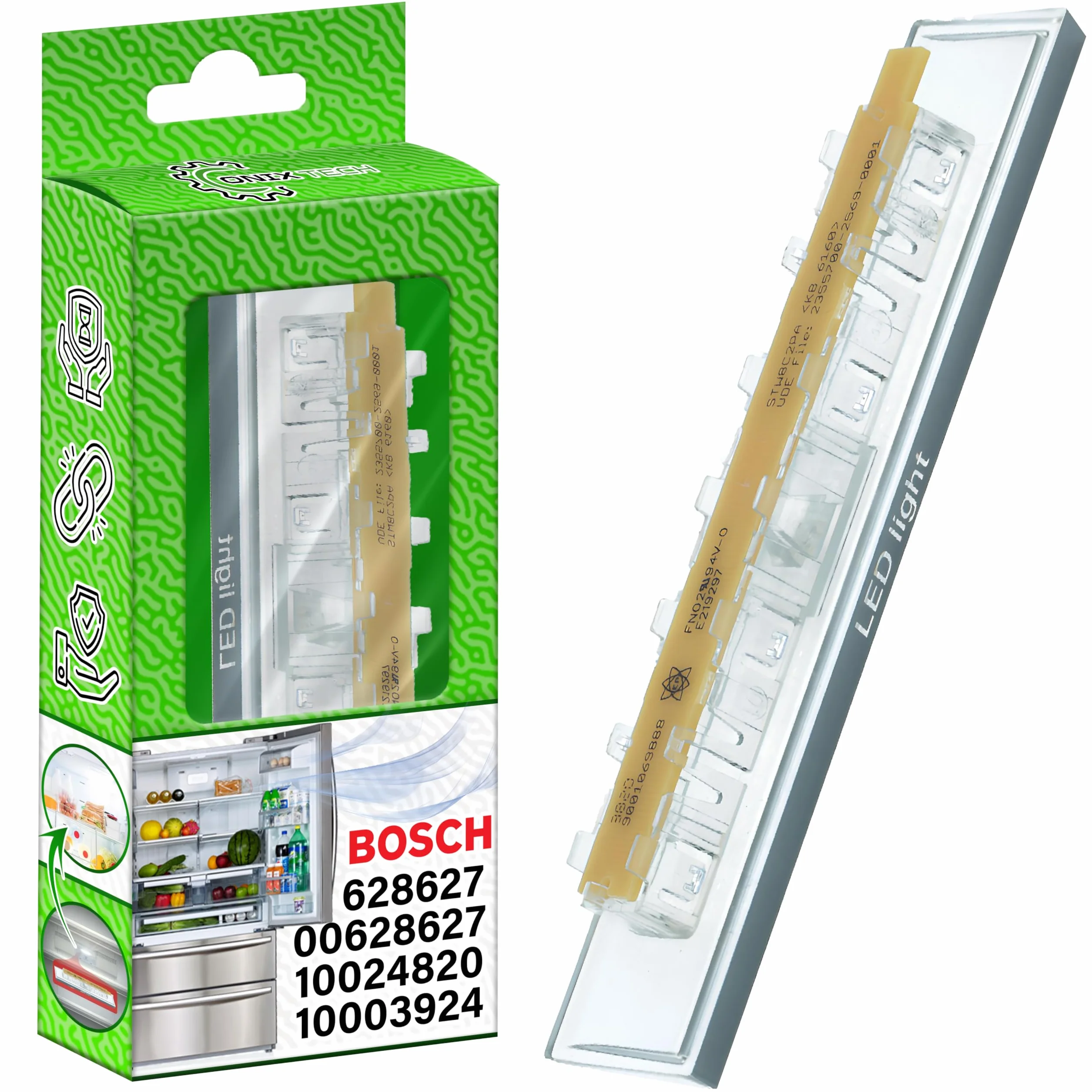 Listwa LED do lodówki z zamrażalnikiem z oryginalnym kodem 10003924 10024820 00628627 628627 dla Bosch dla Siemens - MADE IN GERMANY - ONIX TECH