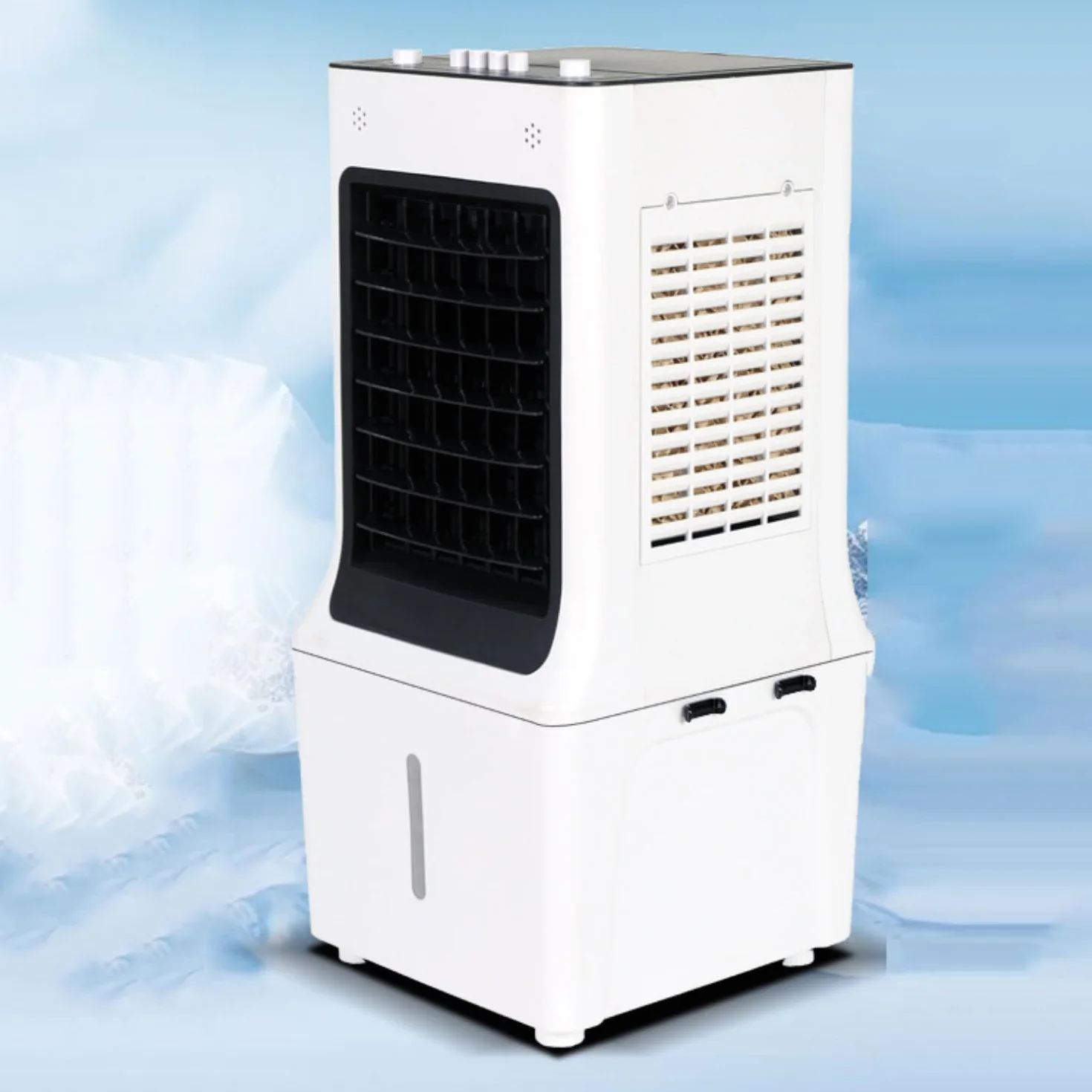 Przenośna klimatyzacja,Klimatyzator przenośny Swamp Cooler bez okien z chłodzeniem wodnym, wentylatorem AC, 3 prędkościami i trybami, oscylacyjny, parowy, 60°, do sypialni, cichy cyrkulator