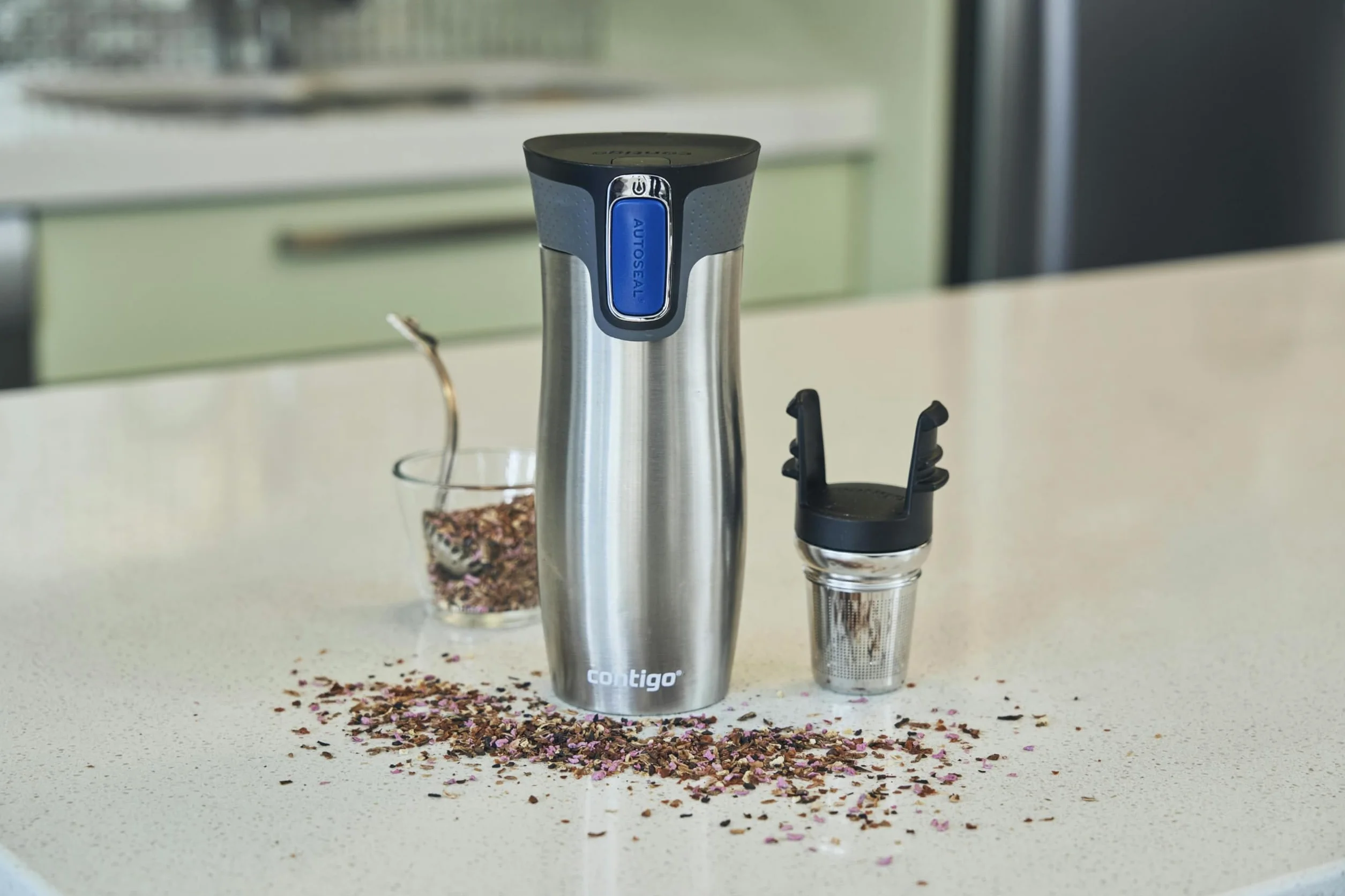 Contigo West Loop Autoseal Thermal Mug, kubek termiczny ze stali nierdzewnej, izolowany kubek do kawy, nie zawiera BPA, odporny na wycieki, z pokrywką Easy-Clean, utrzymuje do 5 godzin, 470 ml