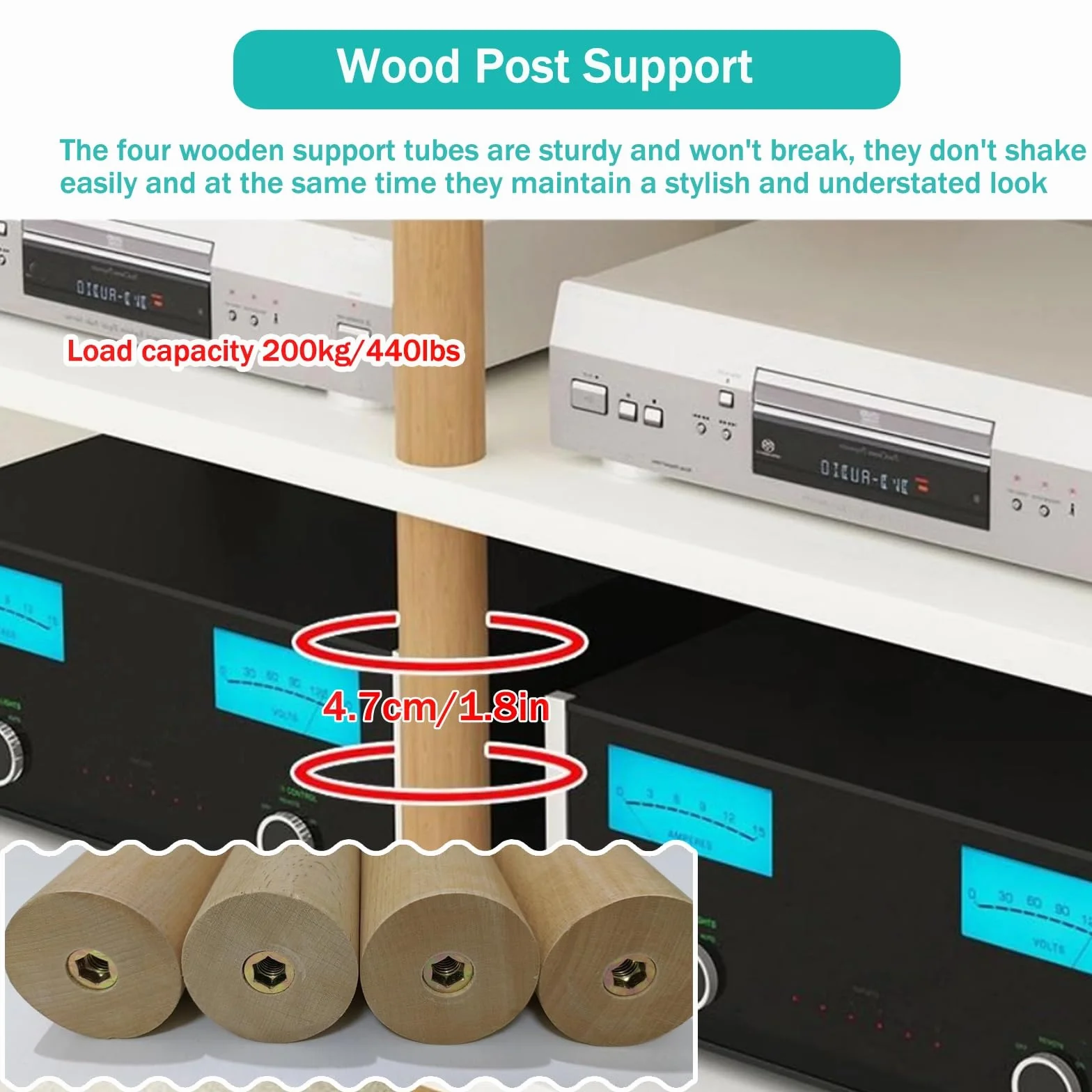 Szafka stereo stojak audio 2/3/4-poziomowy stojak multimedialny AV stojak konsola do gier wideo półka narożna centrum rozrywki drewniana półka audio-wideo uchwyt na odtwarzacz płyt Hifi stojak na