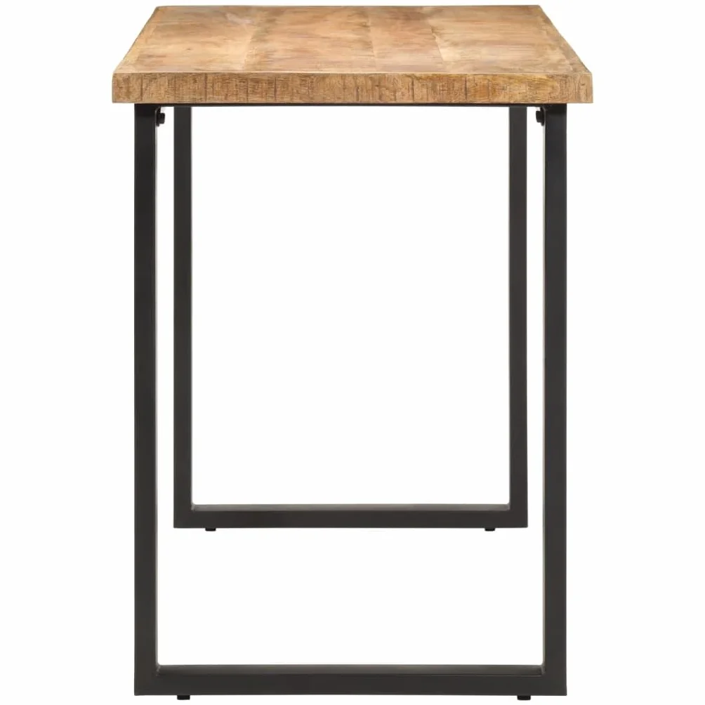 Générique Stół do jadalni z litego drewna mango 110 cm | Trwały i stabilny, wytrzymały top, łatwe czyszczenie, minimalistyczny styl do kuchni i jadalni