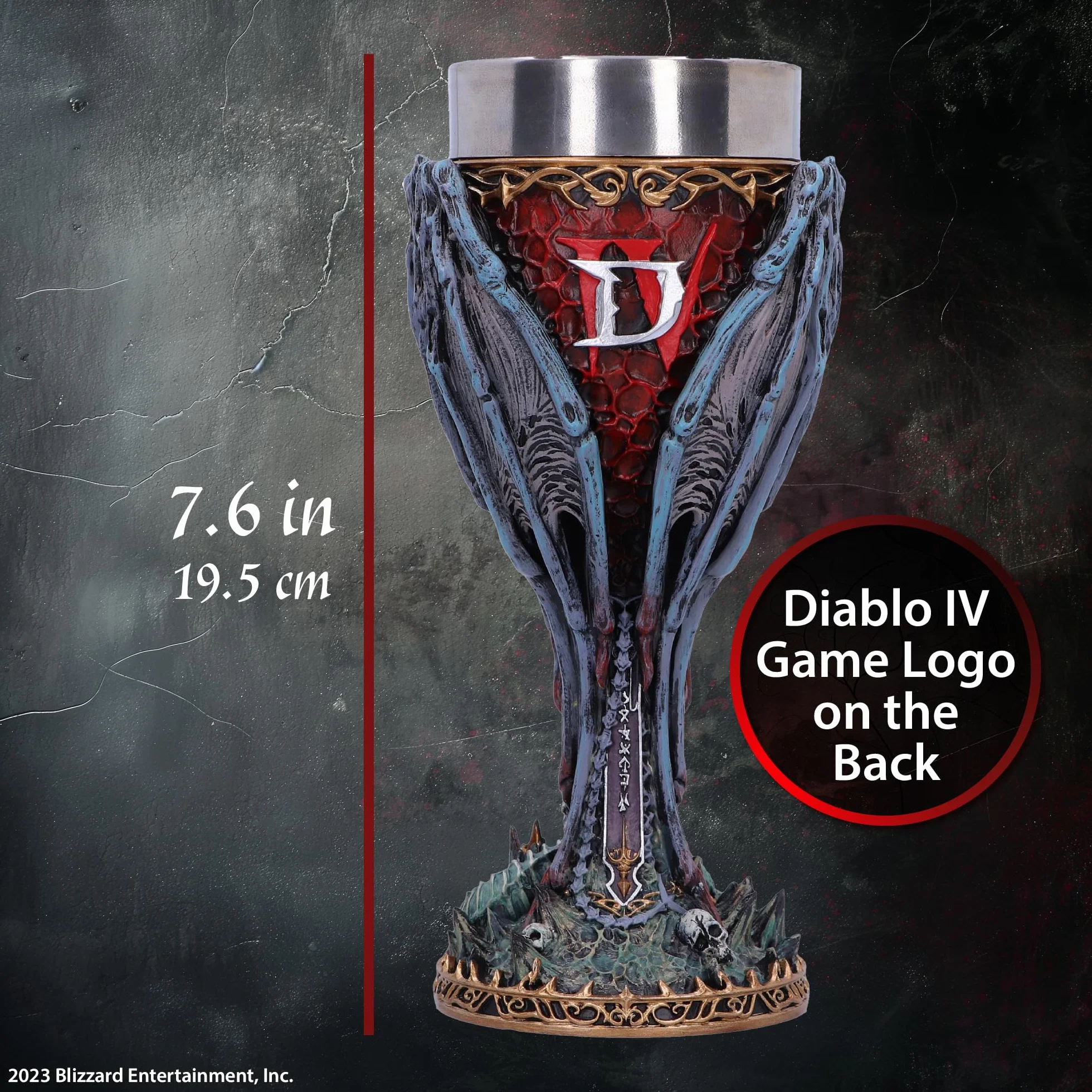 Nemesis Now B6442X3 Diablo IV Lilith Kielich 19,5 cm, czarny
