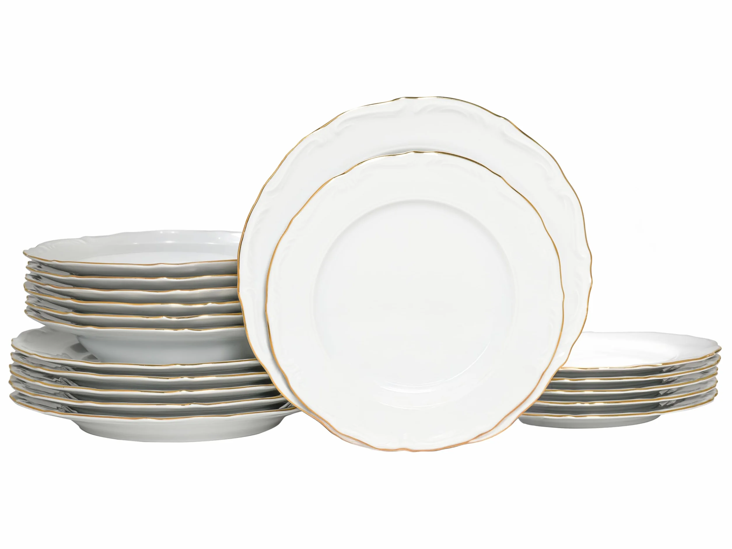CreaTable, 24321, seria Maria Theresia Gold, 18-częściowy zestaw naczyń dla 6 osób, zestaw talerzy z porcelany, wyprodukowano w Europie