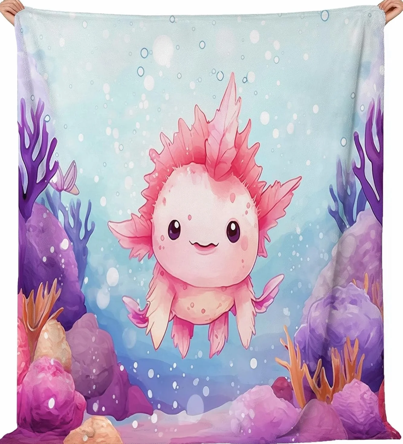 Kocyk jolota, kreskówka oceaniczne koce flanelowe z mikrofibry 220 × 240 cm, puszysty i termiczny, koc na kanapę, łóżka, rozkładane fotele