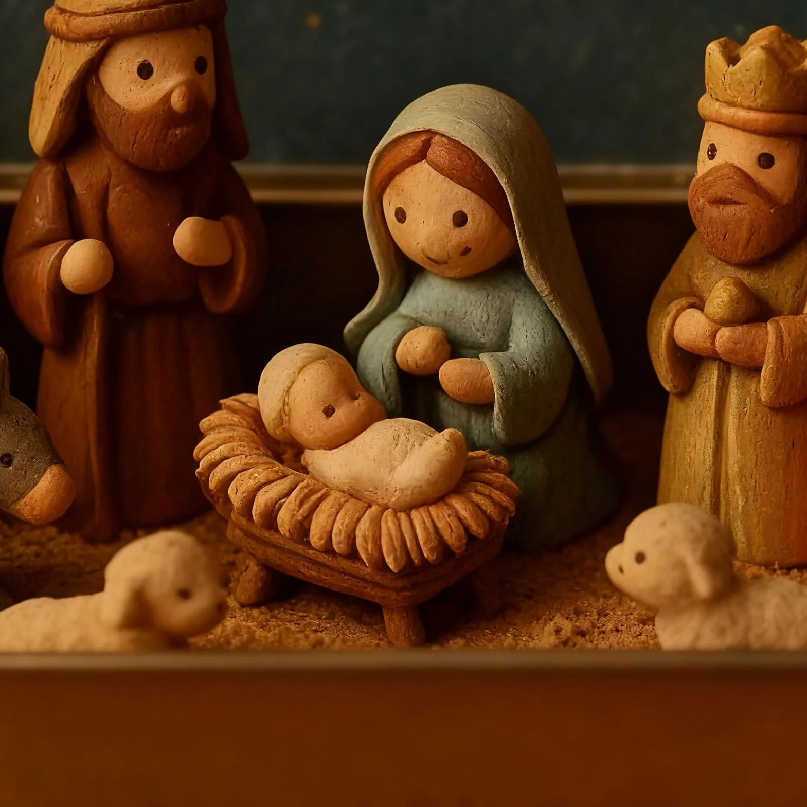 Szopka kieszonkowa, mała szopka, miniaturowa szopka bożonarodzeniowa, zestaw 3D, w blaszanym pudełku, noś historię Bożego Narodzenia z żywicą, figurki świętego