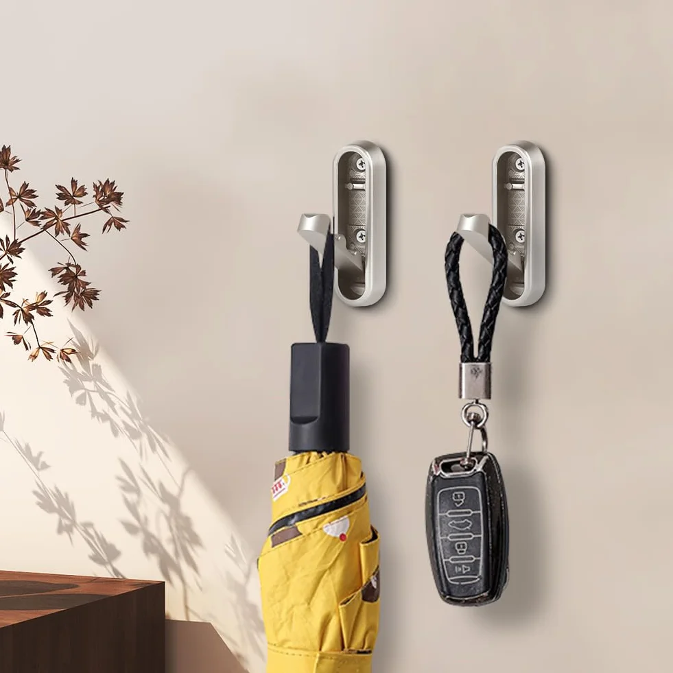 Flintronic 2 sztuki składane aluminiowe wieszaki na ubrania, haczyki na płaszcz