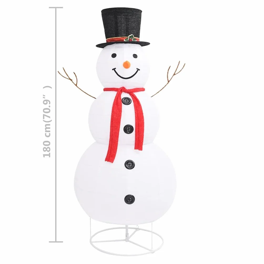 Bałwan LED figurka bożonarodzeniowa z materiału, 180 cm, z 180 diodami LED, 8 trybami świecenia, złącze USB, odporna na warunki atmosferyczne, do użytku wewnątrz i na zewnątrz, świąteczna