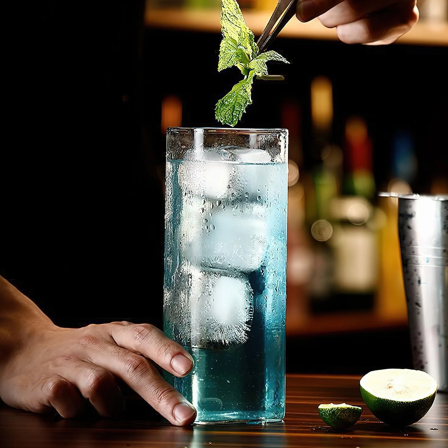 HENGBIRD Przezroczyste szklanki do napojów, 4 sztuki, 400 ml, cienkie kwadratowe, eleganckie szklanki barowe na wodę, sok, piwo, napoje, koktajle, mojito i napoje mieszane (cienkie kwadraty)