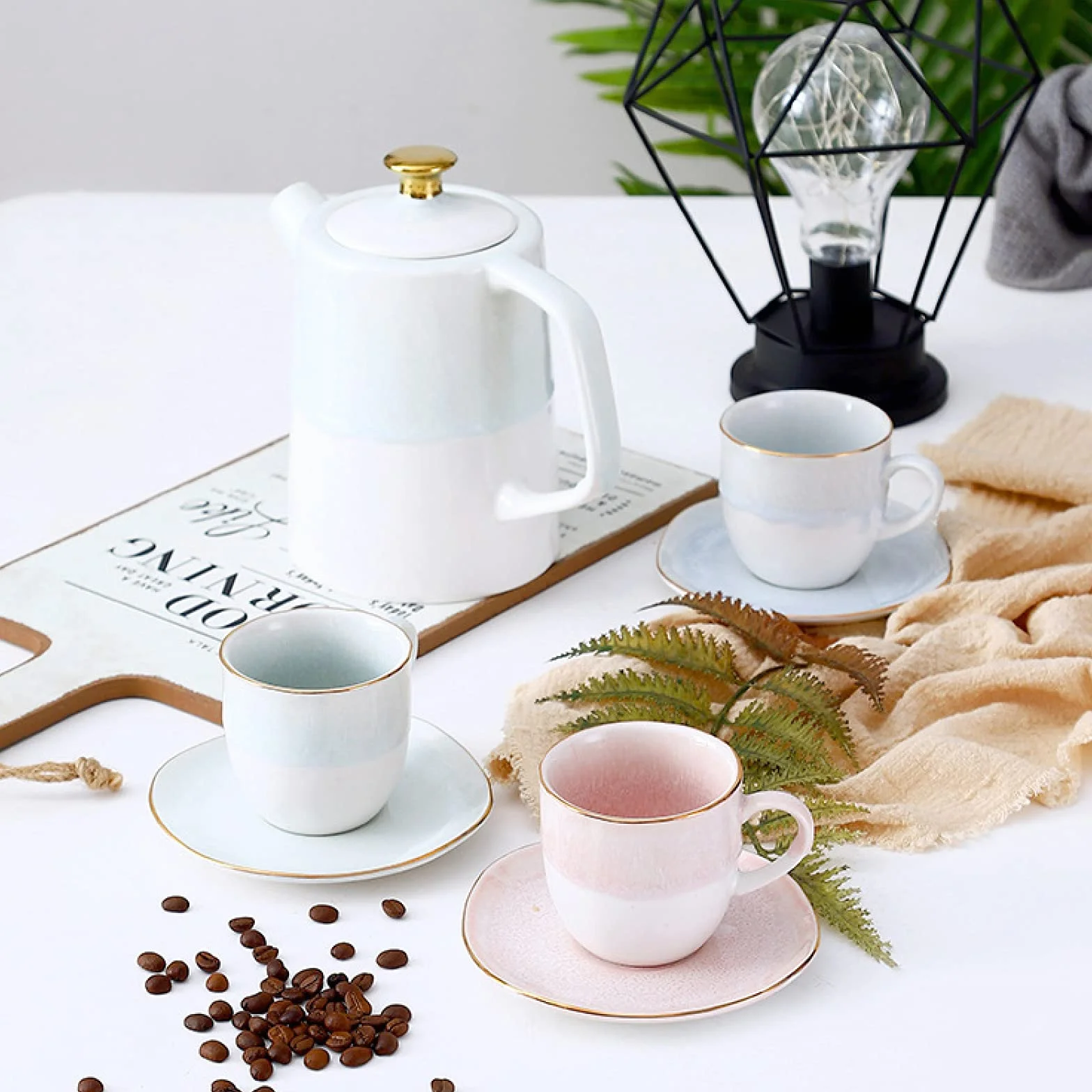 Zestawy Do Herbaty Z Czajniczkiem Dla Dorosłych, Filiżanka Do Herbaty I Spodek, Zestaw Na 3 Osoby, Porcelana, Ceramika, Kawa, Herbata, Zestaw Upominkowy Na Herbatę, Popołudniową He,M