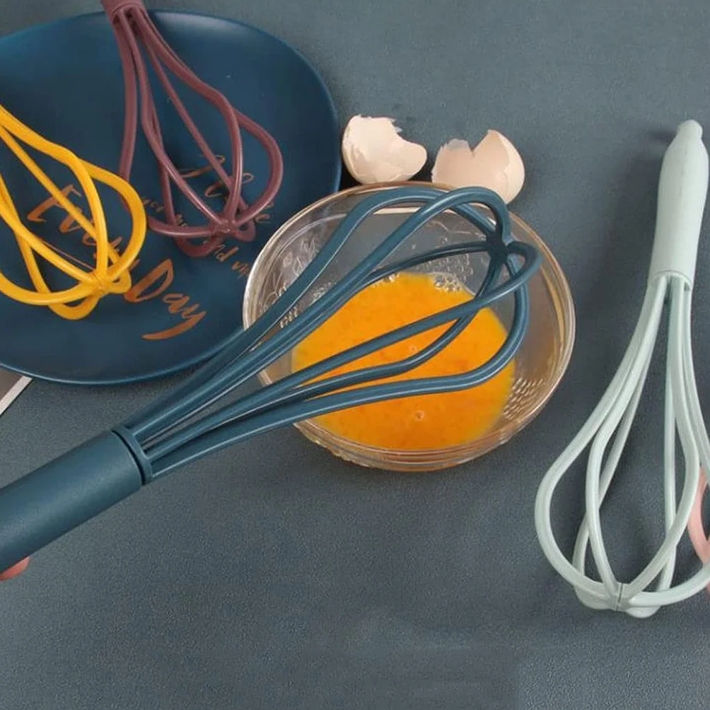 Trzepaczki do gotowania plastikowej trzepaczki, kuchenne wiski do gotowania, mieszania, trzepaczki z drutem balonowym, zestaw 3 szt., nieprzywierające ręcznie małe przybory kuchenne do mieszania (kolor: A+B + C)