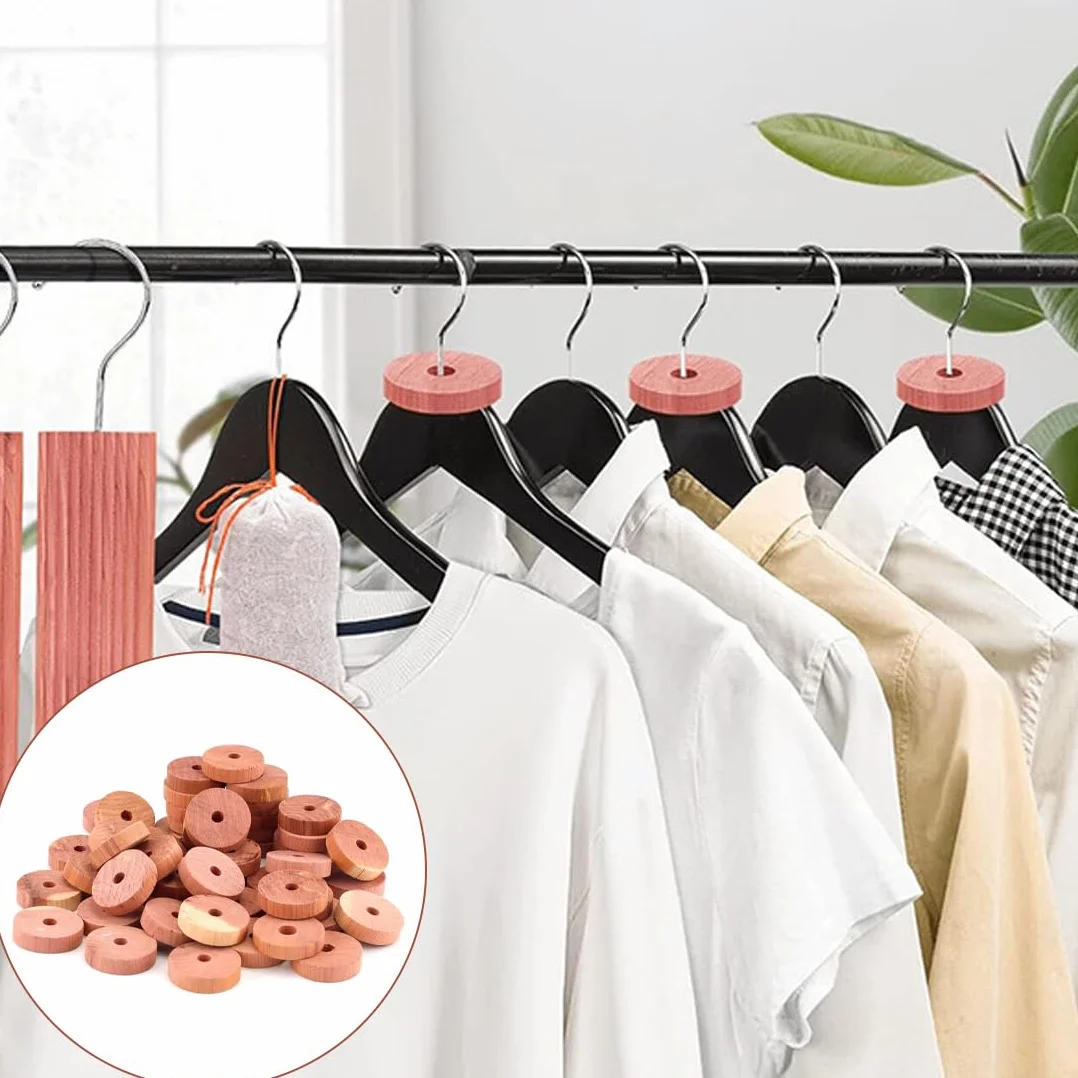 24 sztuki naturalnych pierścieni cedrowych, 100% naturalny produkt, ochrona szafy, szuflad i garderoby, przeciw molom i szatni