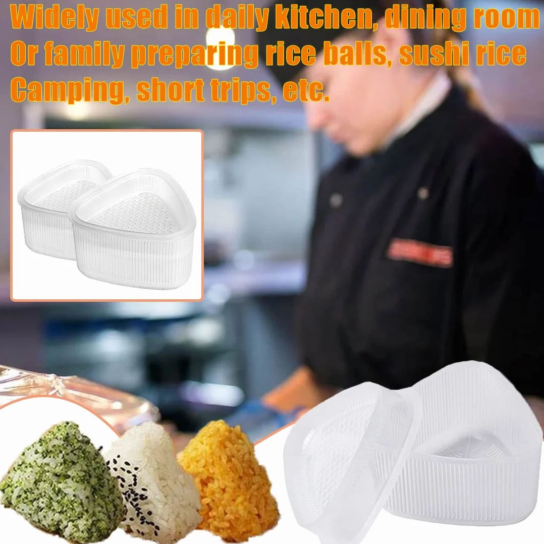 Zestaw do onigiri i sushi, 4-częściowy | Duże i małe trójkątne formy do DIY kuchni, imprezy dla początkujących