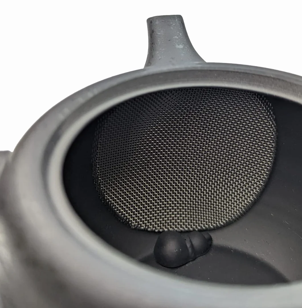 Kyusu Czajniczek japoński z ceramiki 200 ml, ceramiczny czajniczek Kyusu z bocznym uchwytem i sitkiem ze stali nierdzewnej, jednoręczny czajniczek do przygotowywania zielonej herbaty, Charcoal