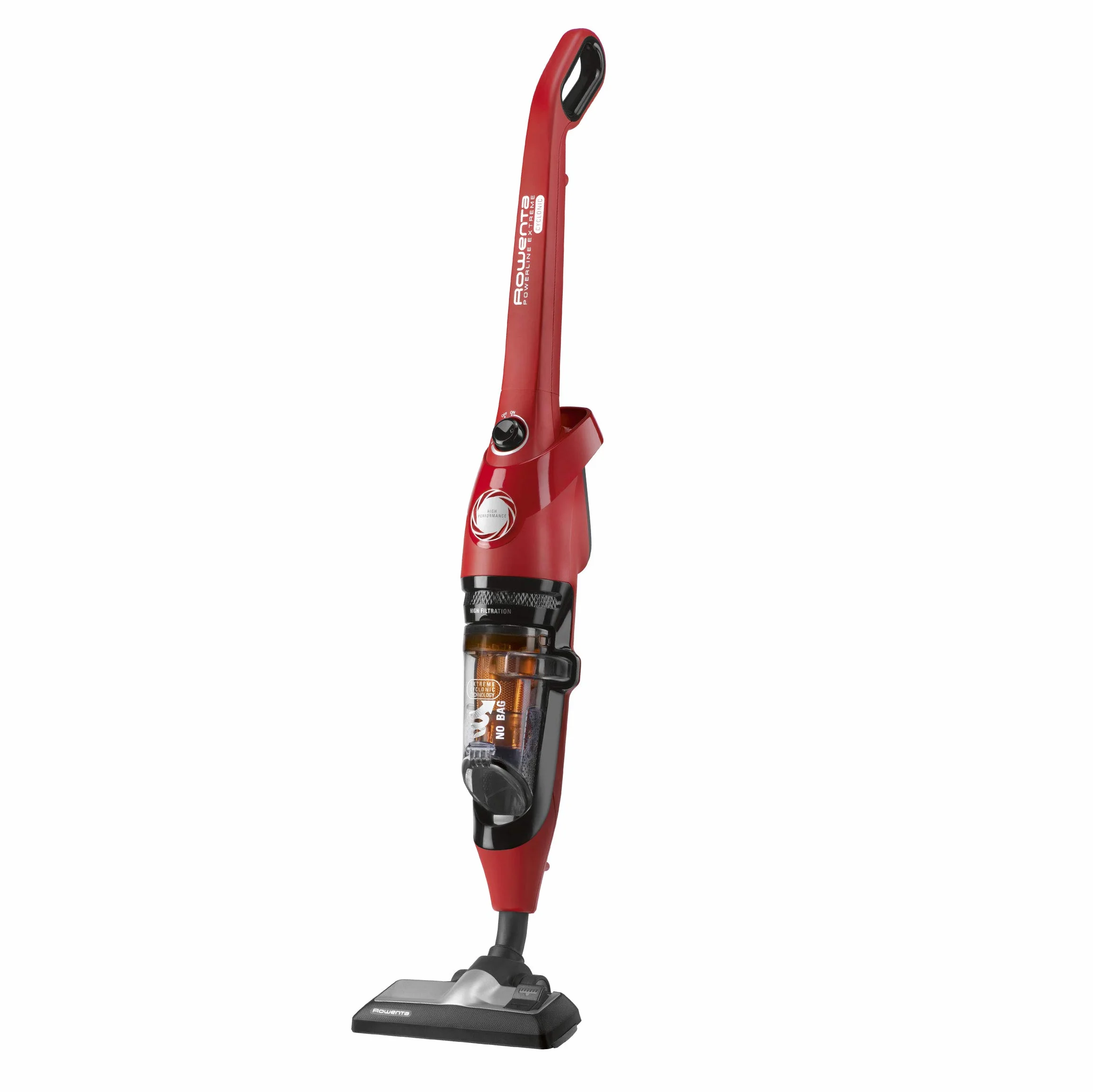 Rowenta Powerline Extreme RH8133WA odkurzacz elektryczny z przewodem i bez worka, technologia cyklonowa, moc 750 W, pojemność 0,9 l, czerwony