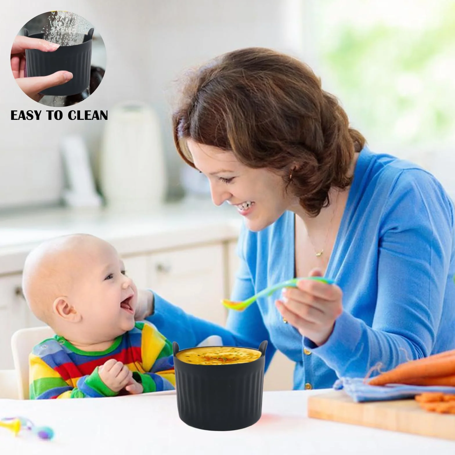 6 sztuk silikonowych form do Airfryer, wielokrotnego użytku akcesoria do Airfryer formy do jajek, wymienne papier do pieczenia akcesoria do urządzenia do smażenia na gorąco do przygotowywania ciast