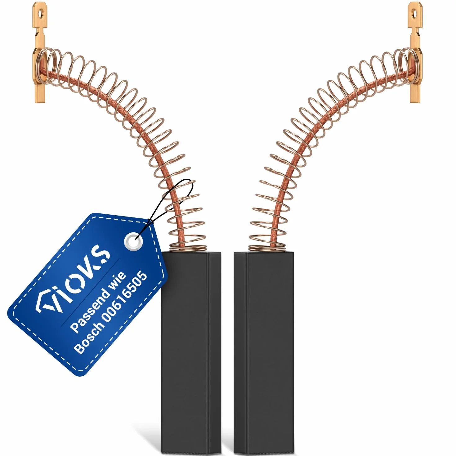VIOKS 2x Szczotki węglowe do pralki 4,8 mm AMP zamiennik na szczotki do silnika Bosch 616505 00616505 00631706 39L224 Szczotki do silnika elektrycznego pralki Bosch, Siemens