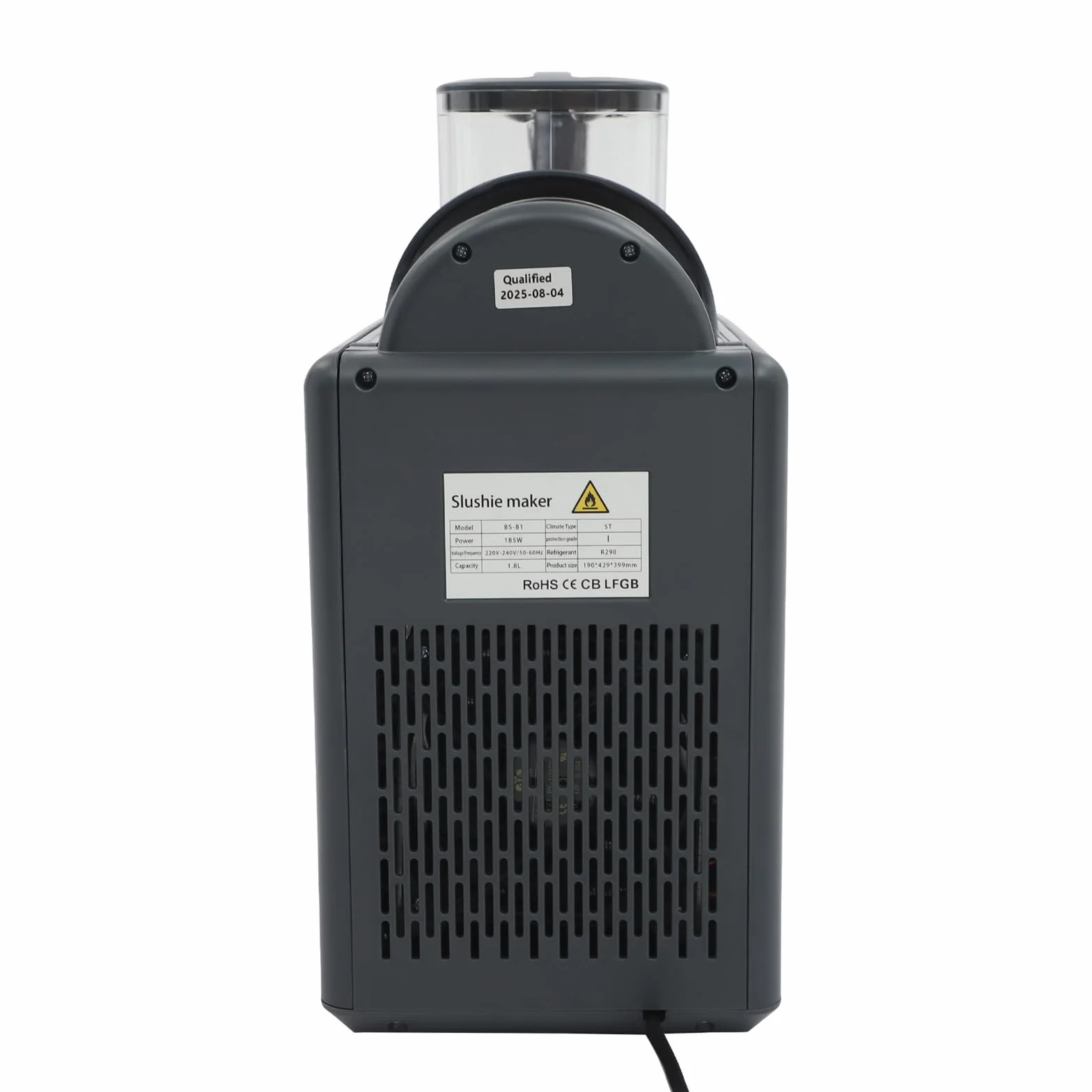 185 W, 1,8 l, maszyna do mrożonych napojów, maszyna do lodów, slushie, wyświetlacz LED, 5 automatycznych programów + samoczyszczenie, -12,2 ~ 0,04 ℃ (czarna)